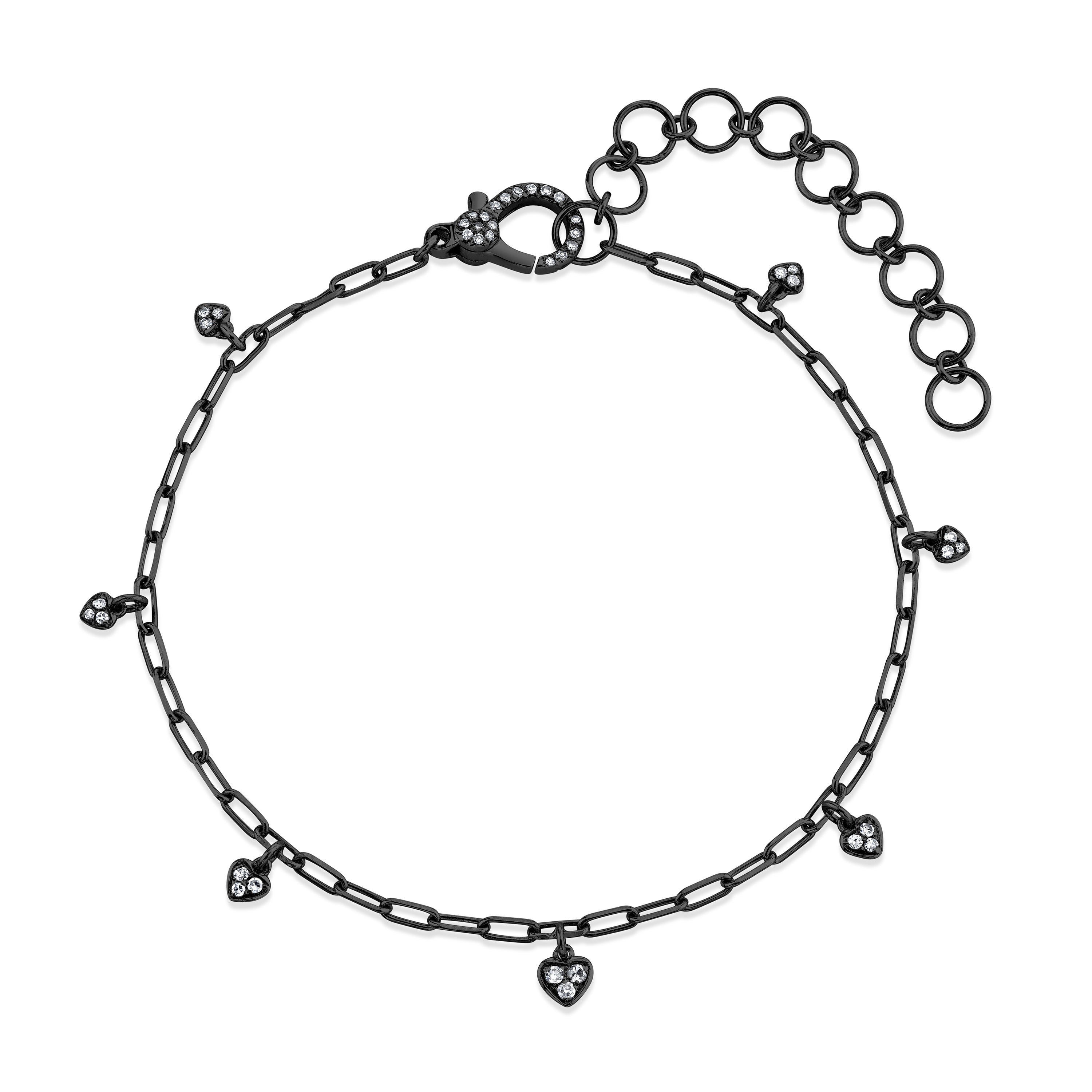 MINI ME DIAMOND PAVE BABY HEART DROP ANKLET