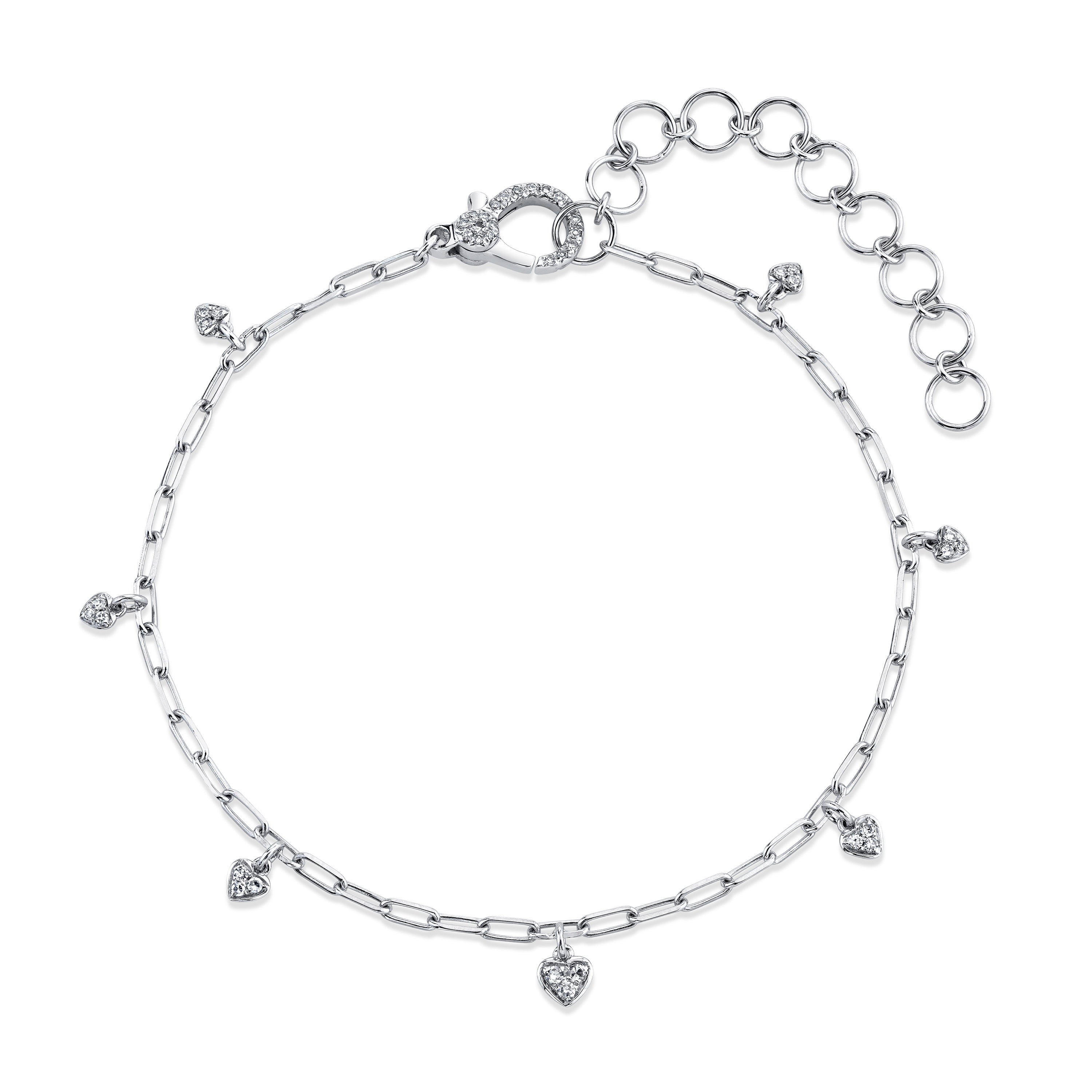 MINI ME DIAMOND PAVE BABY HEART DROP ANKLET