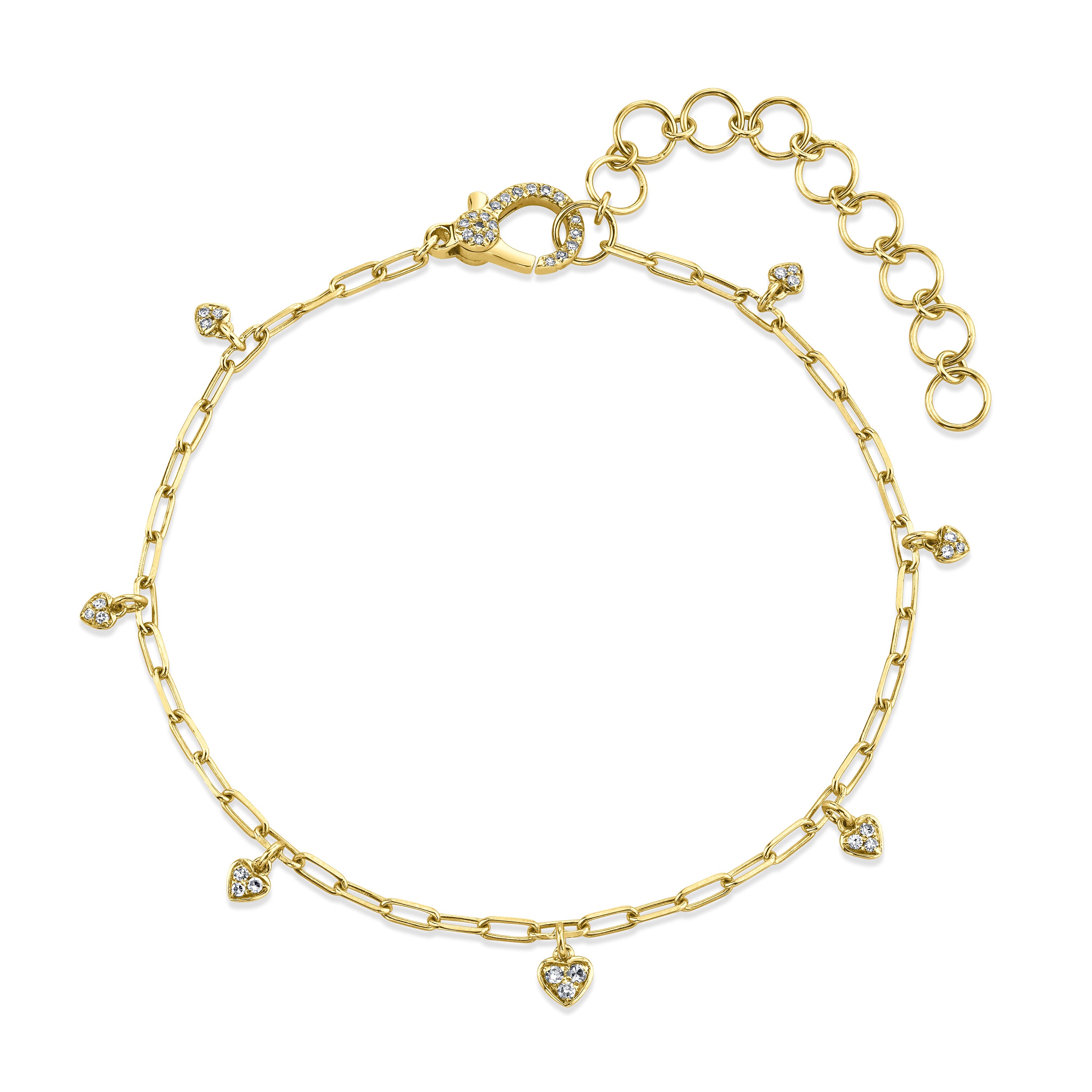 MINI ME DIAMOND PAVE BABY HEART DROP ANKLET