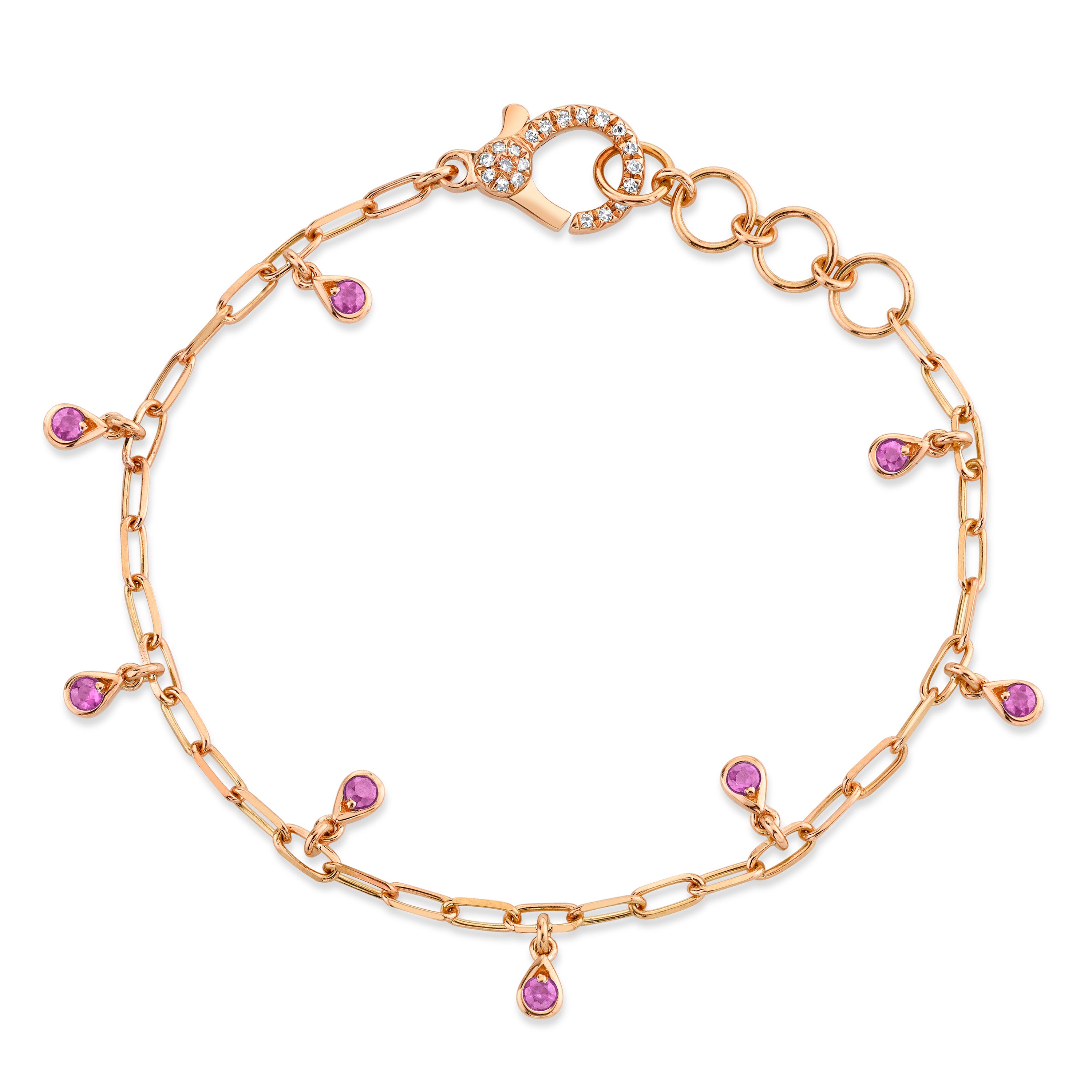 READY TO SHIP MINI ME PINK SAPPHIRE BABY DANGLE DROP BRACELET