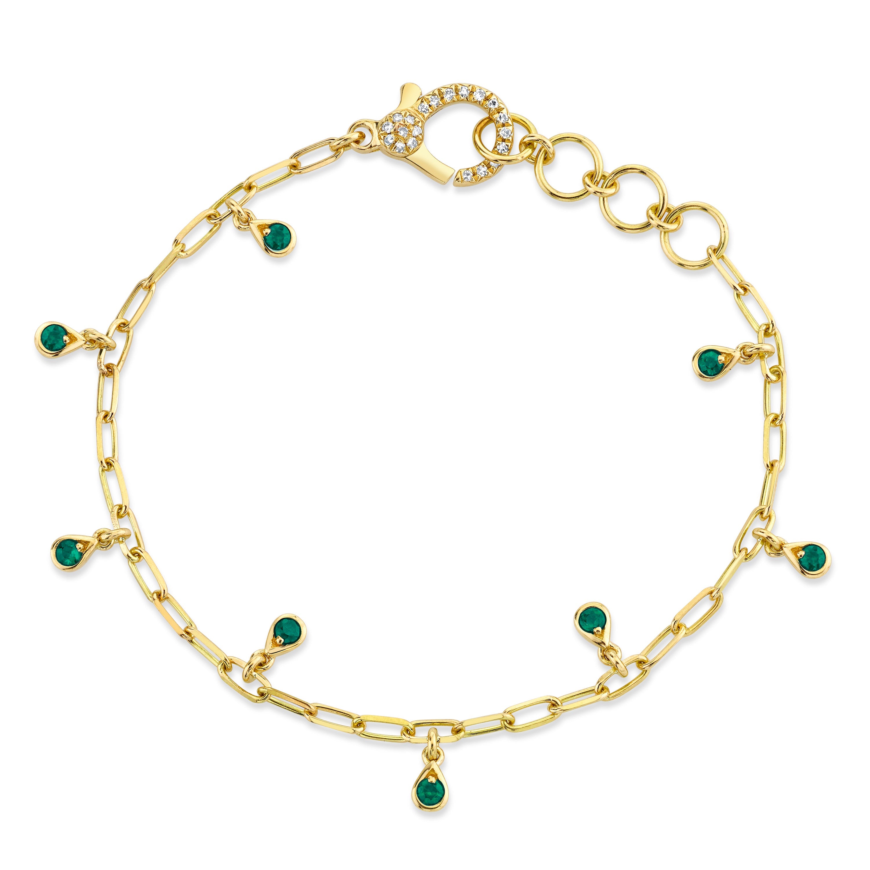 READY TO SHIP MINI ME EMERALD BABY DANGLE DROP BRACELET