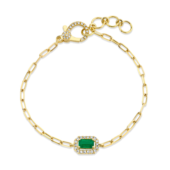 READY TO SHIP EMERALD & DIAMOND HALO BRACELET