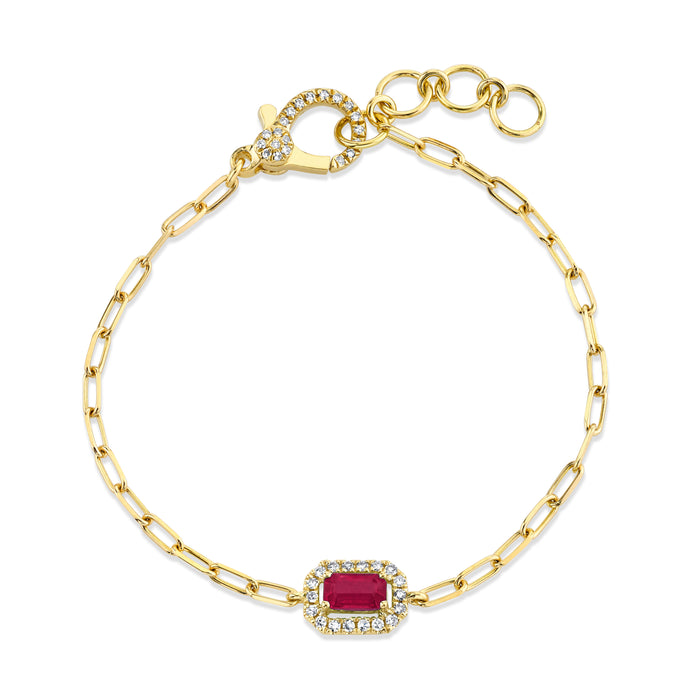 READY TO SHIP RUBY & DIAMOND HALO BRACELET