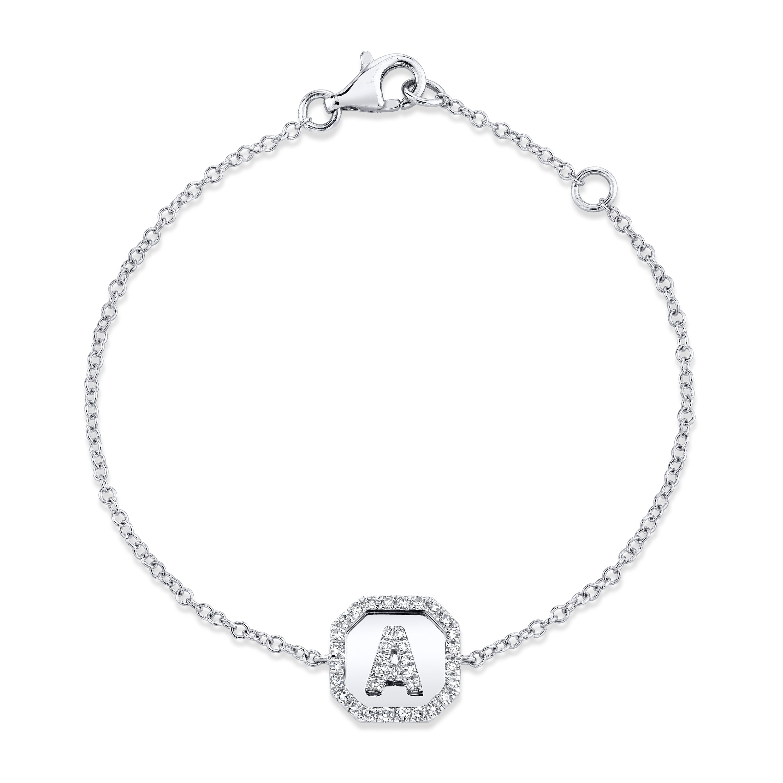 MINI ME DIAMOND PAVE BABY INITAL NAMEPLATE BRACELET