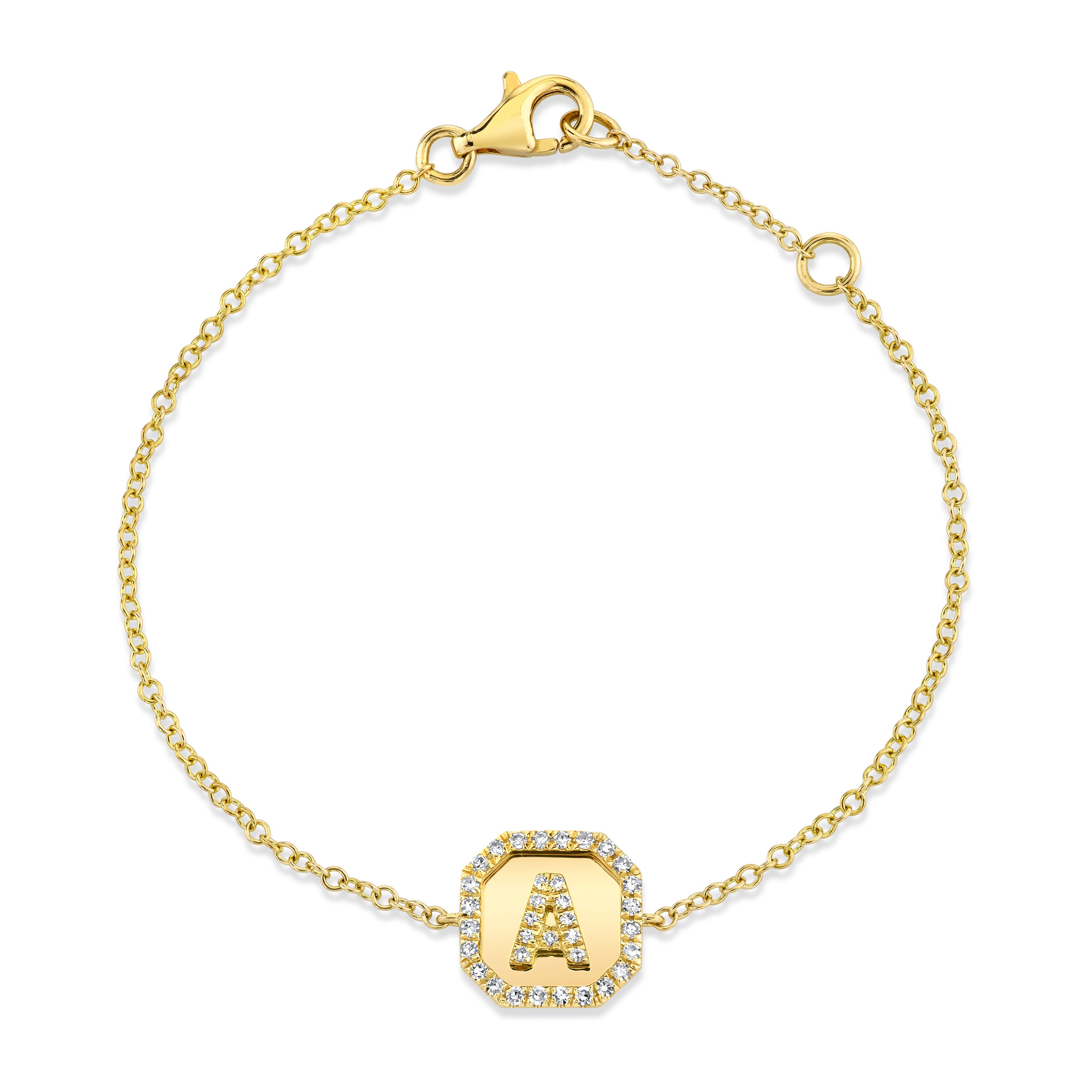 MINI ME DIAMOND PAVE BABY INITAL NAMEPLATE BRACELET