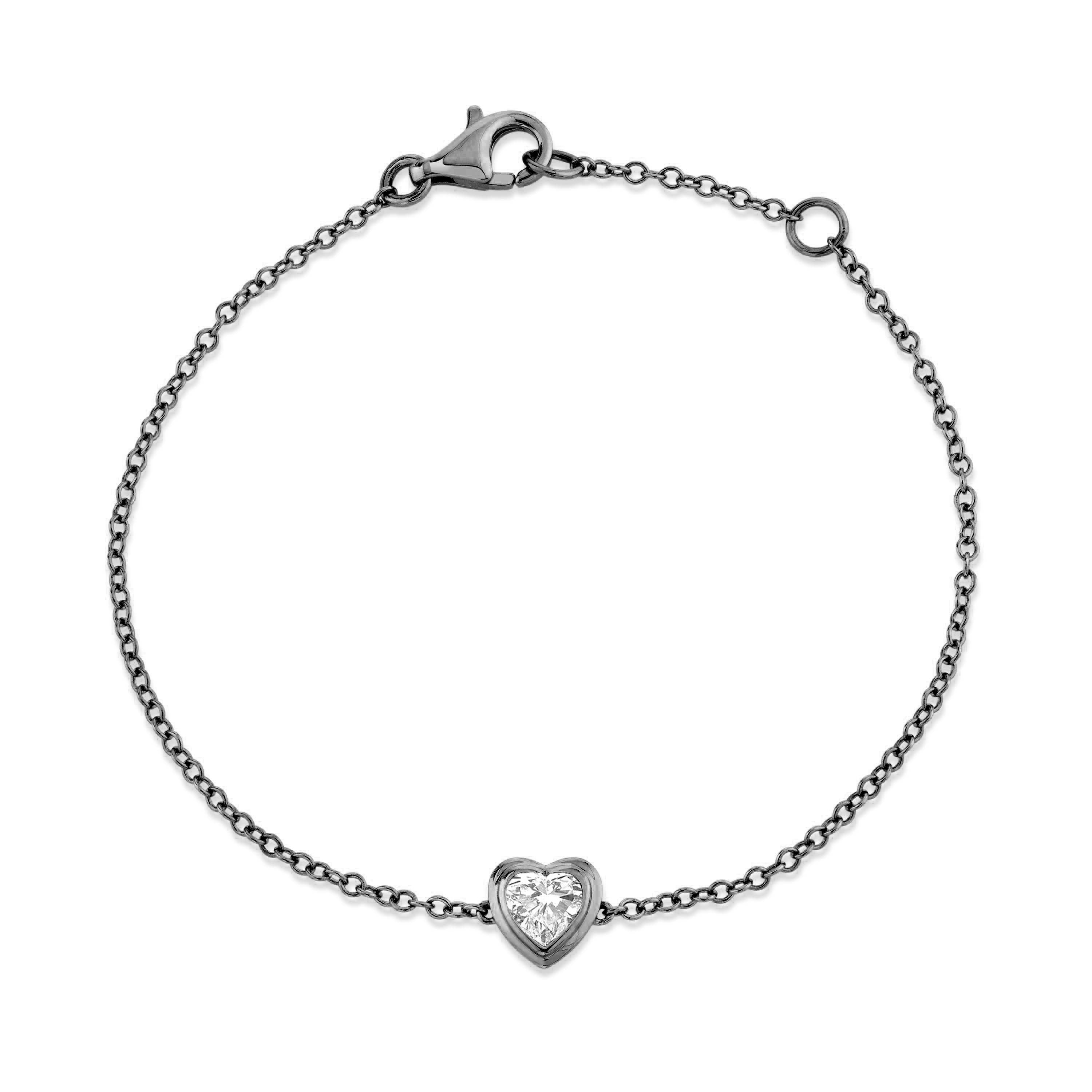 MINI ME DIAMOND BEZEL HEART BRACELET