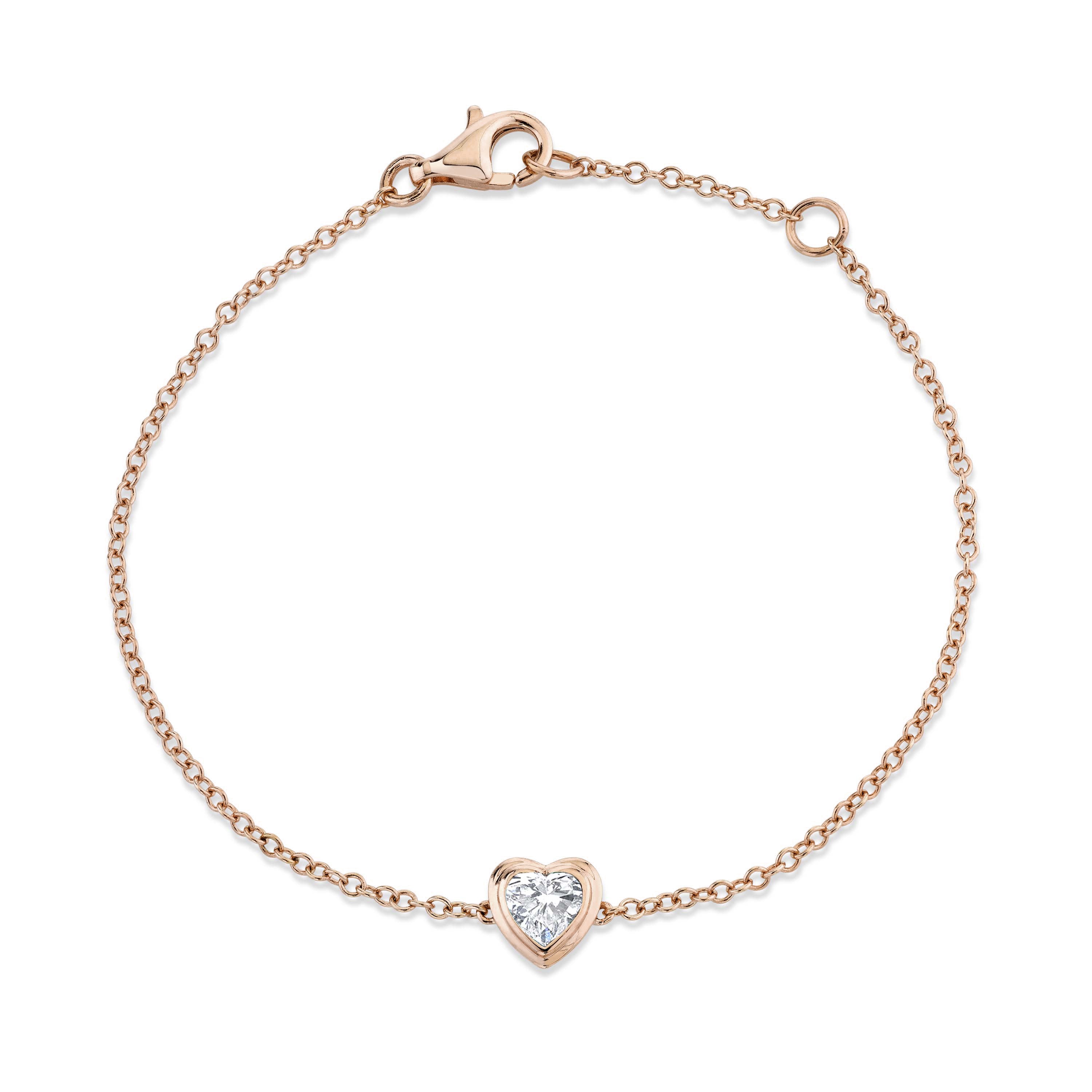 MINI ME DIAMOND BEZEL HEART BRACELET