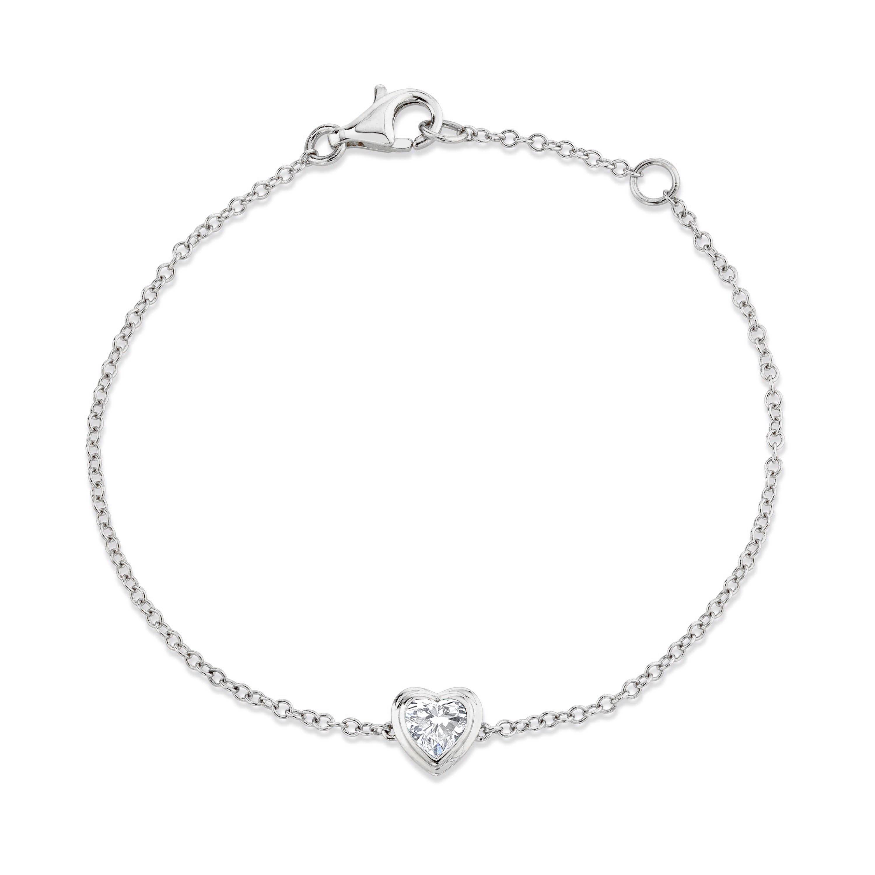MINI ME DIAMOND BEZEL HEART BRACELET