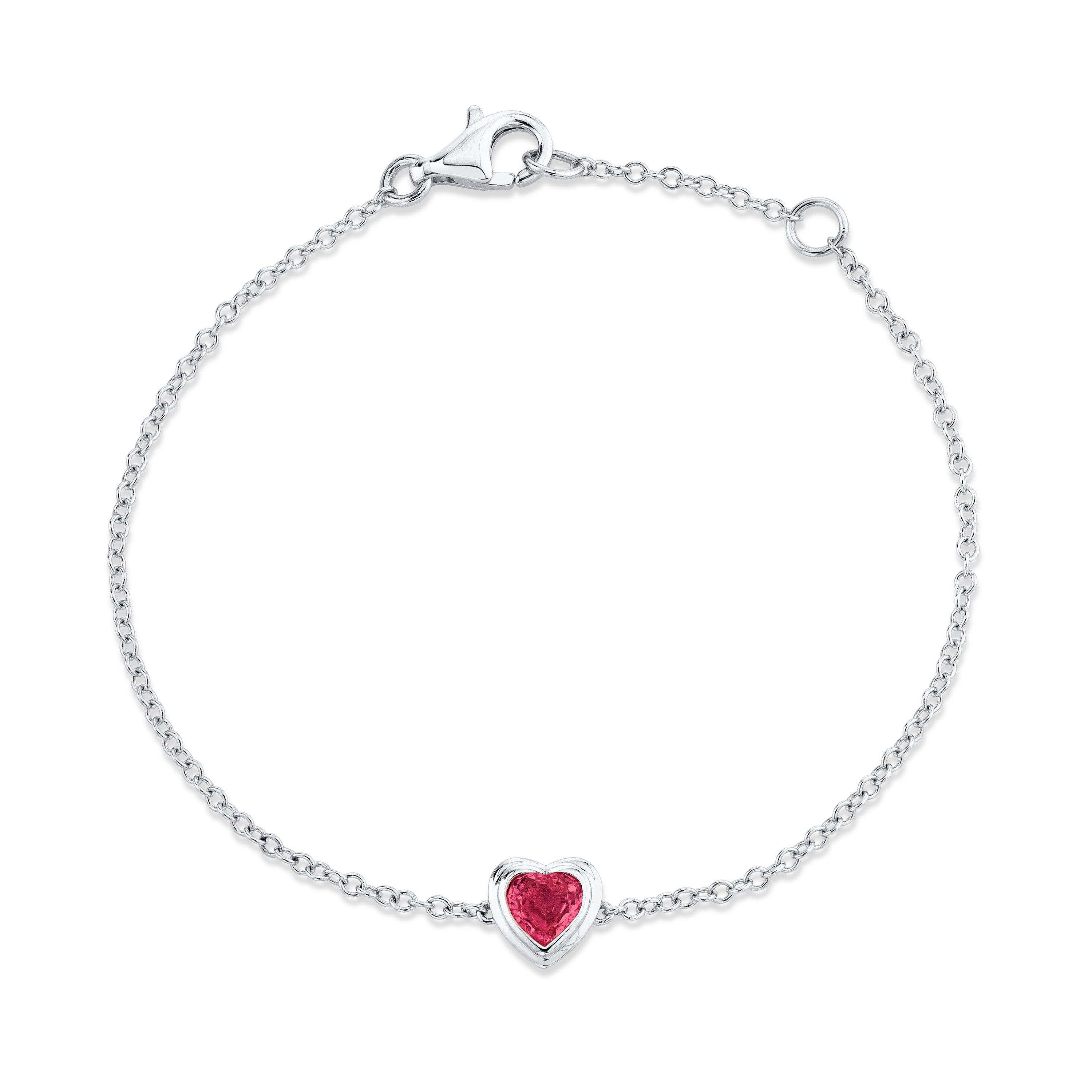 MINI ME RUBY BEZEL HEART BRACELET