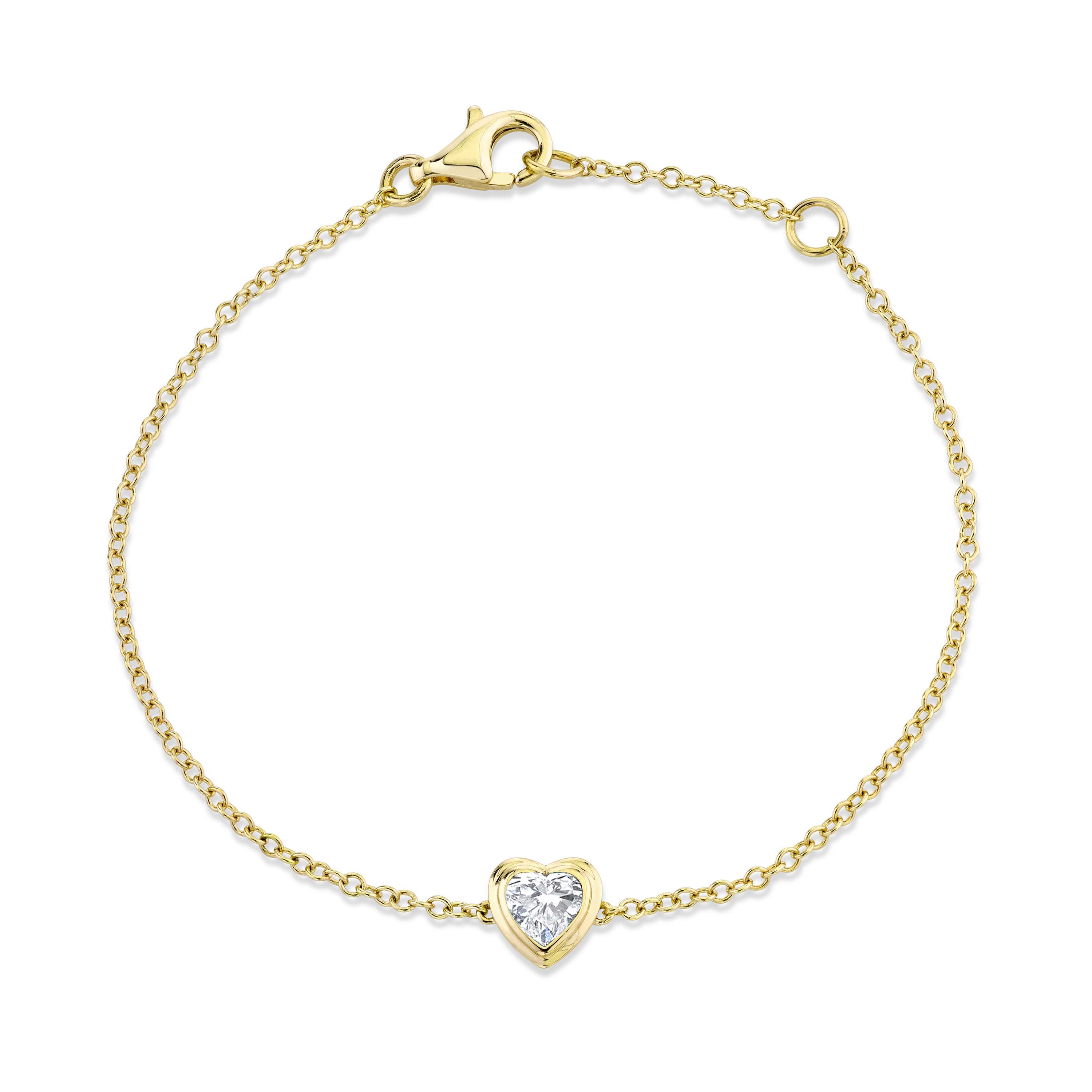 MINI ME DIAMOND BEZEL HEART BRACELET