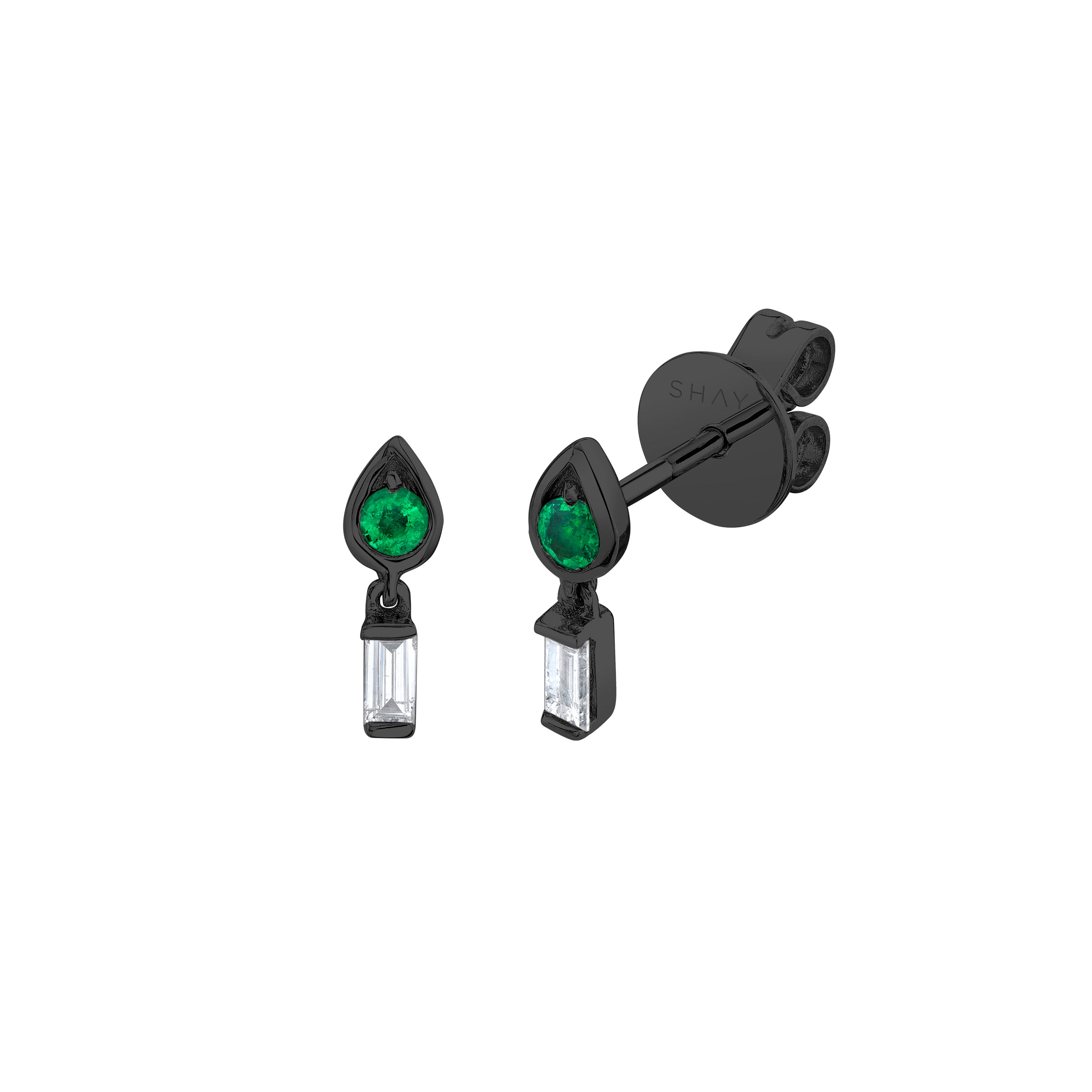 MINI ME DIAMOND & EMERALD LIT STUDS