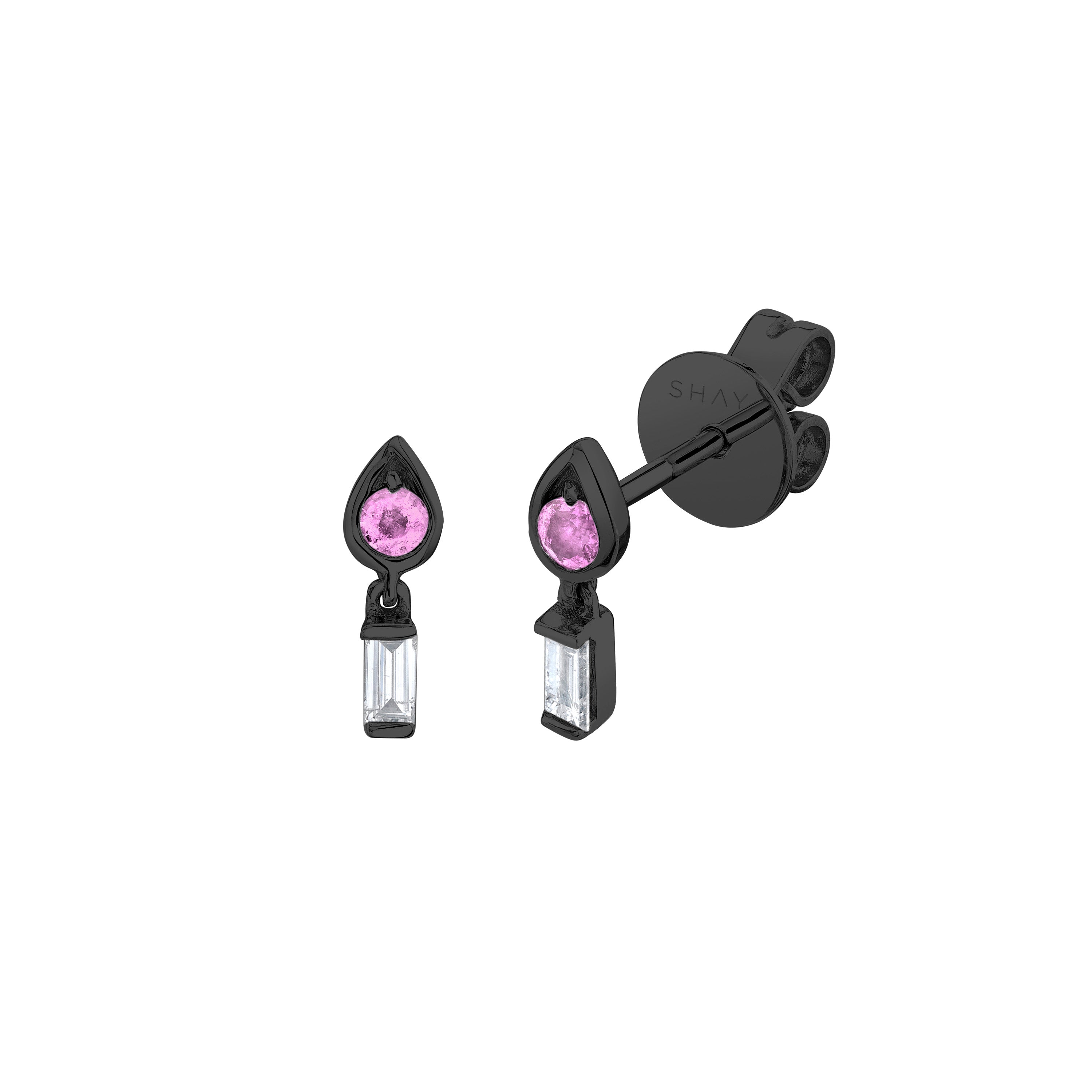 MINI ME DIAMOND & PINK SAPPHIRE LIT STUDS