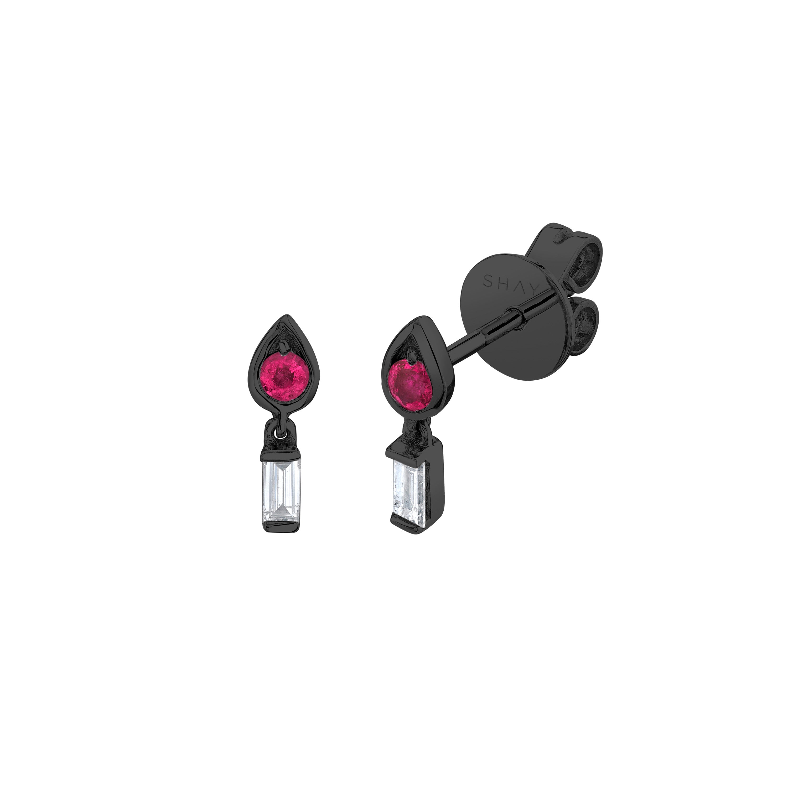 MINI ME DIAMOND & RUBY SAPPHIRE LIT STUDS