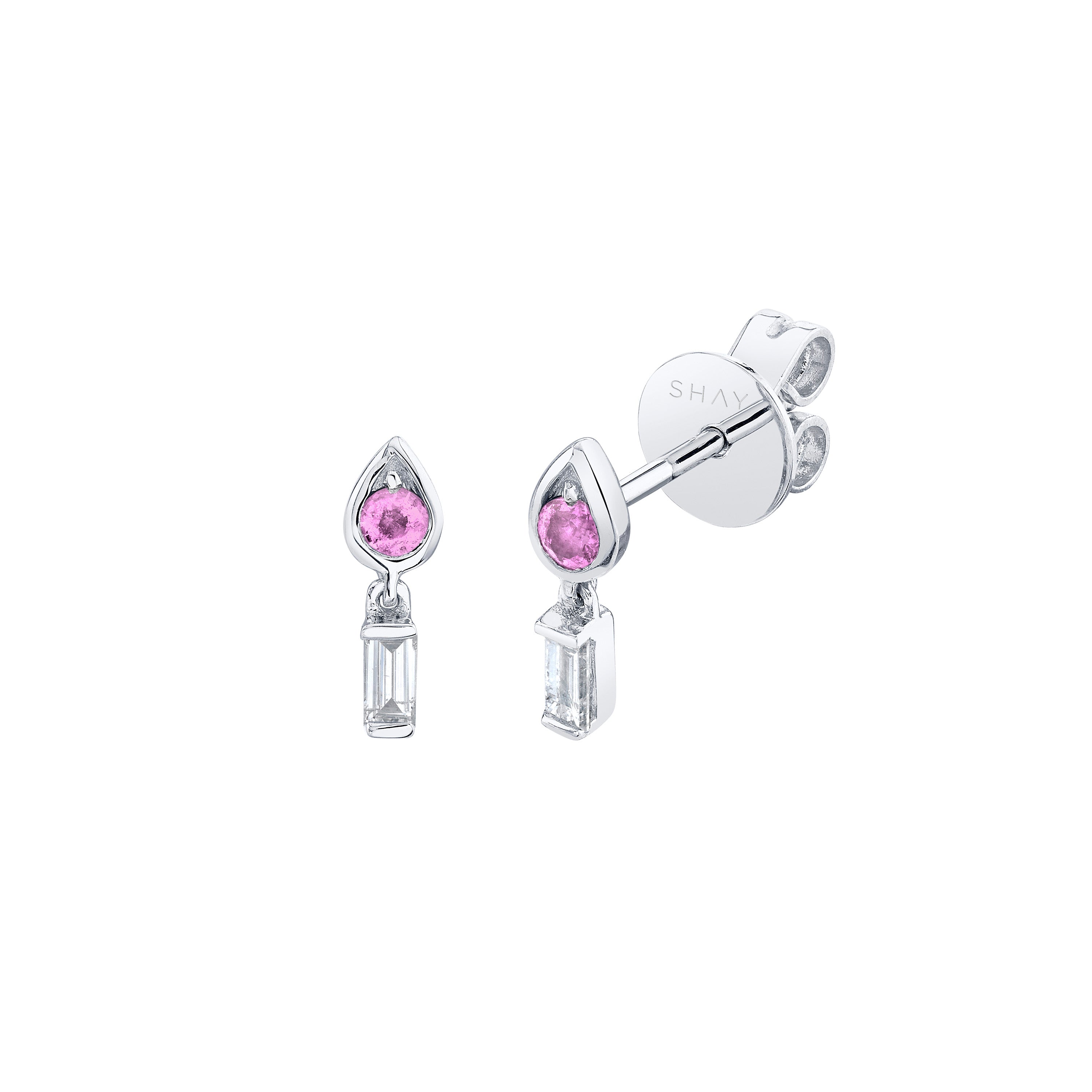 MINI ME DIAMOND & PINK SAPPHIRE LIT STUDS
