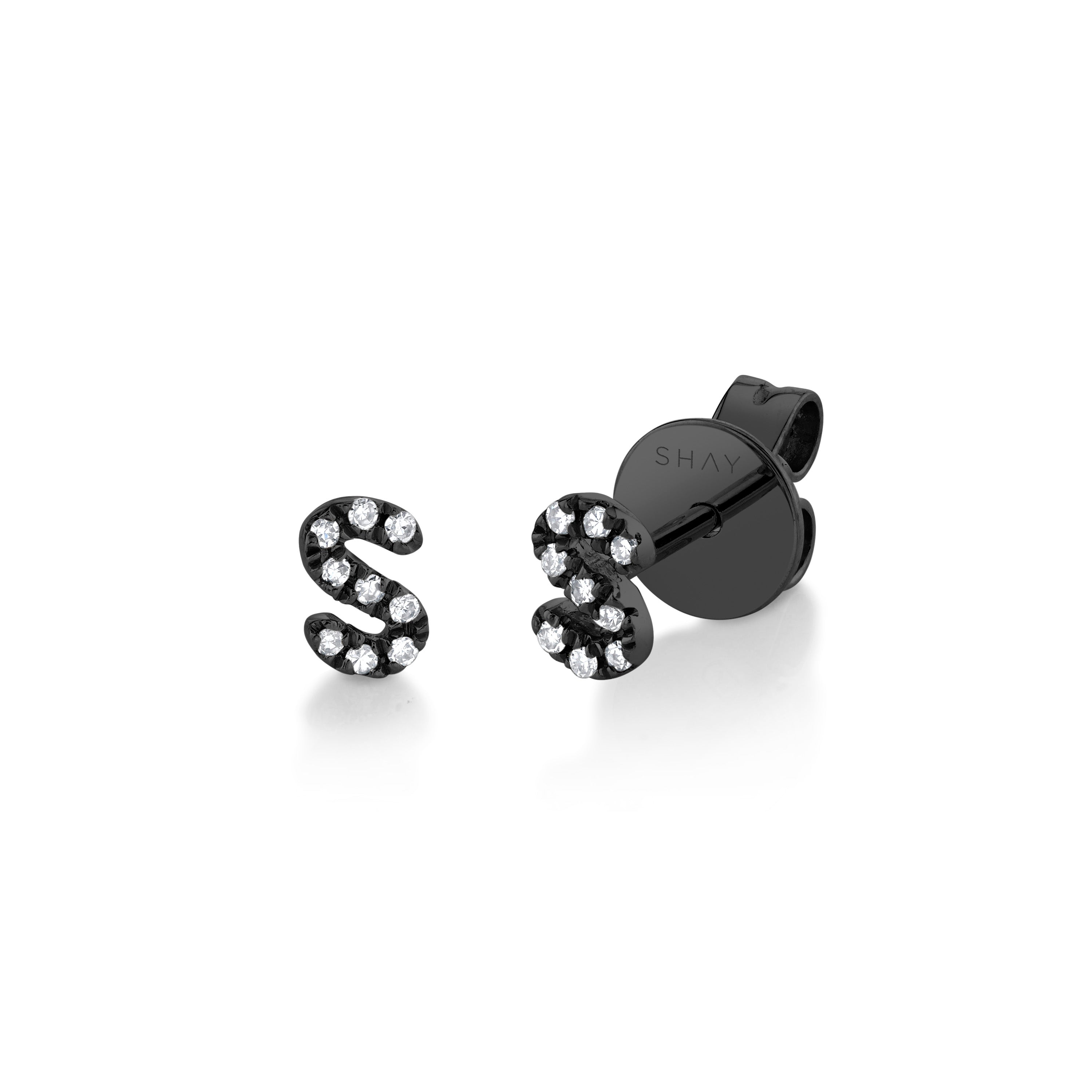 MINI ME DIAMOND PAVE INITAL STUDS