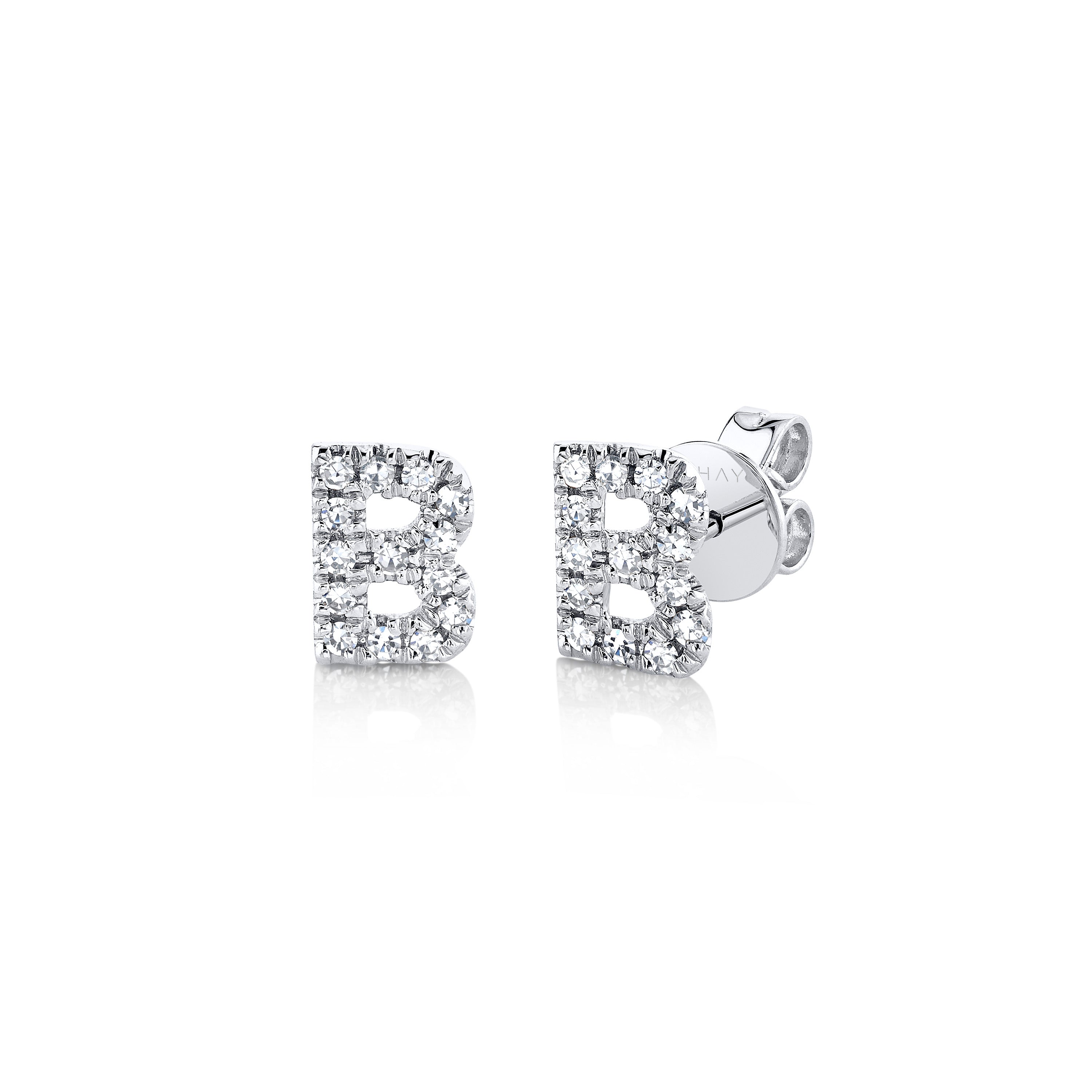 MINI ME DIAMOND PAVE INITAL STUDS