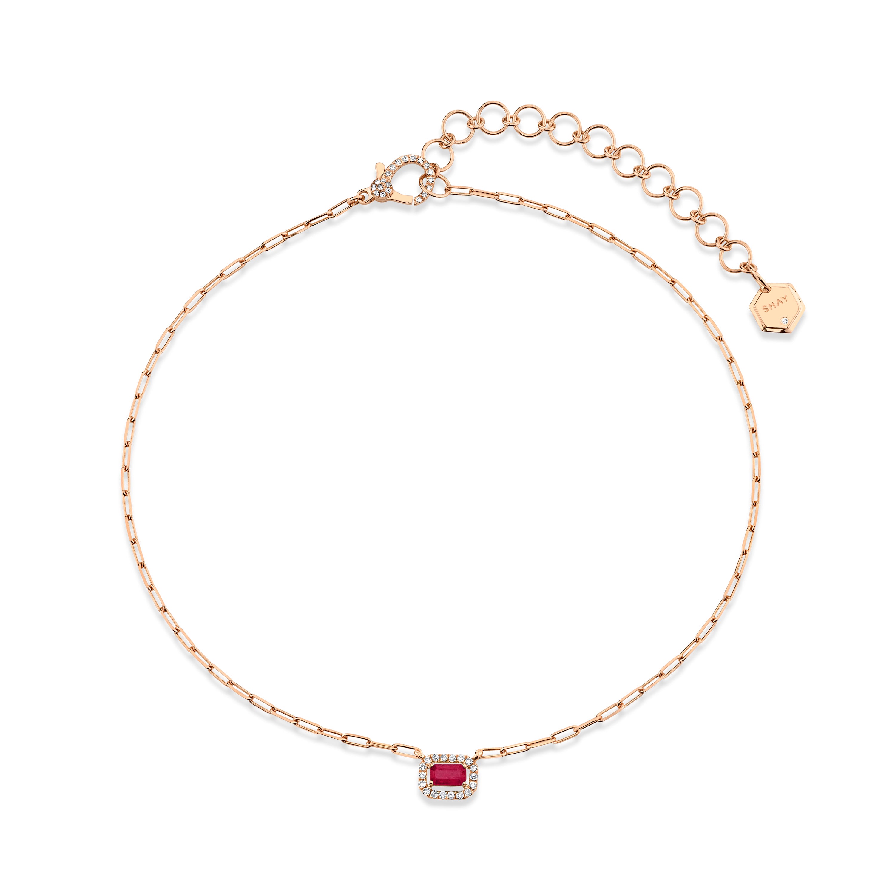 K10ローズゴールド MINI HALO NECKLACE Mini Diamond Halo Necklace Rose Gold