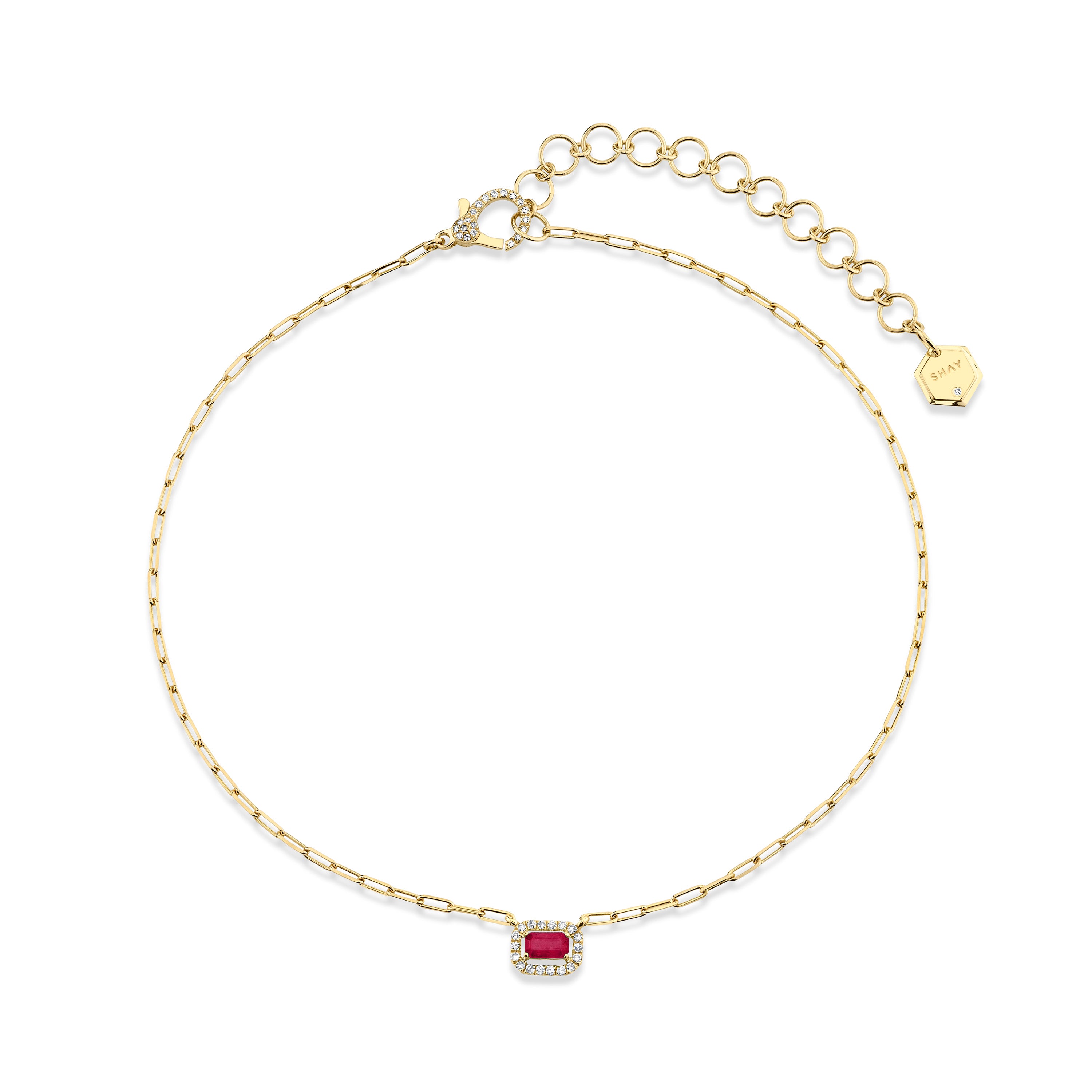 MINI ME DIAMOND & RUBY HALO DROP NECKLACE – SHAY JEWELRY