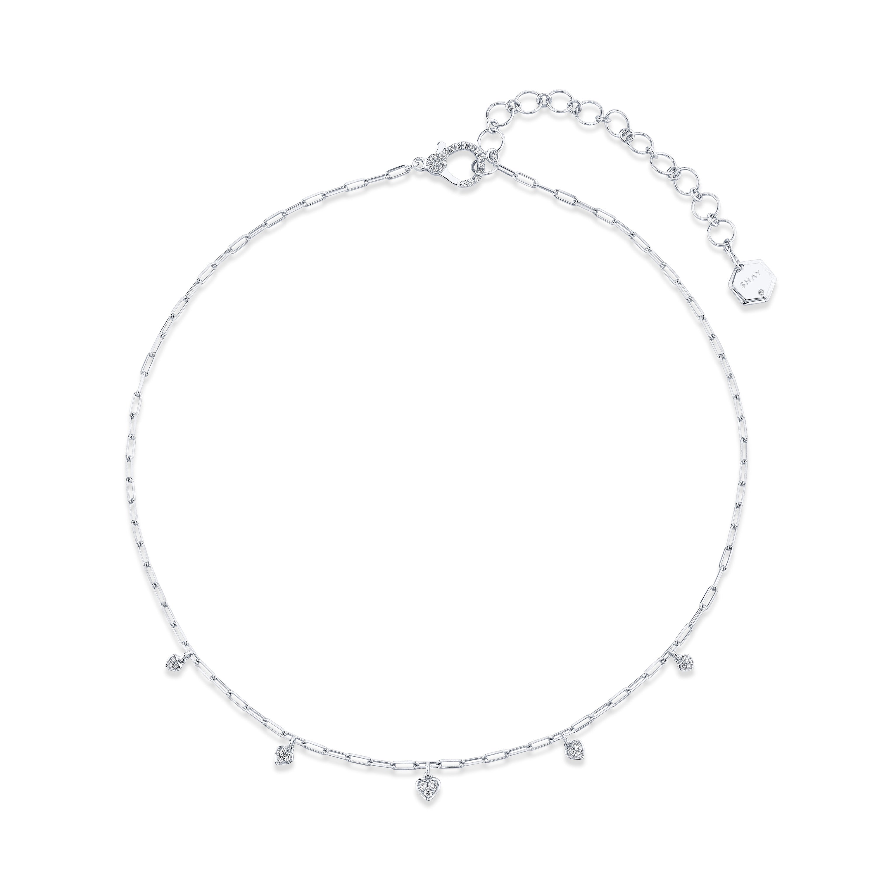 MINI ME DIAMOND PAVE DANGLE DROP HEART NECKLACE – SHAY JEWELRY