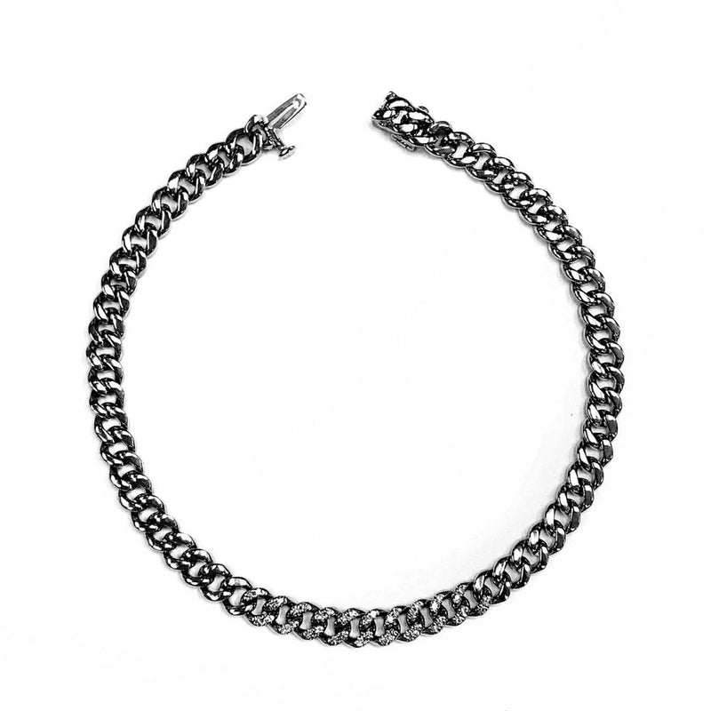 Gleaming Diamond Chainlinked Men's Bracelet in 950Pt Platinum and Gold