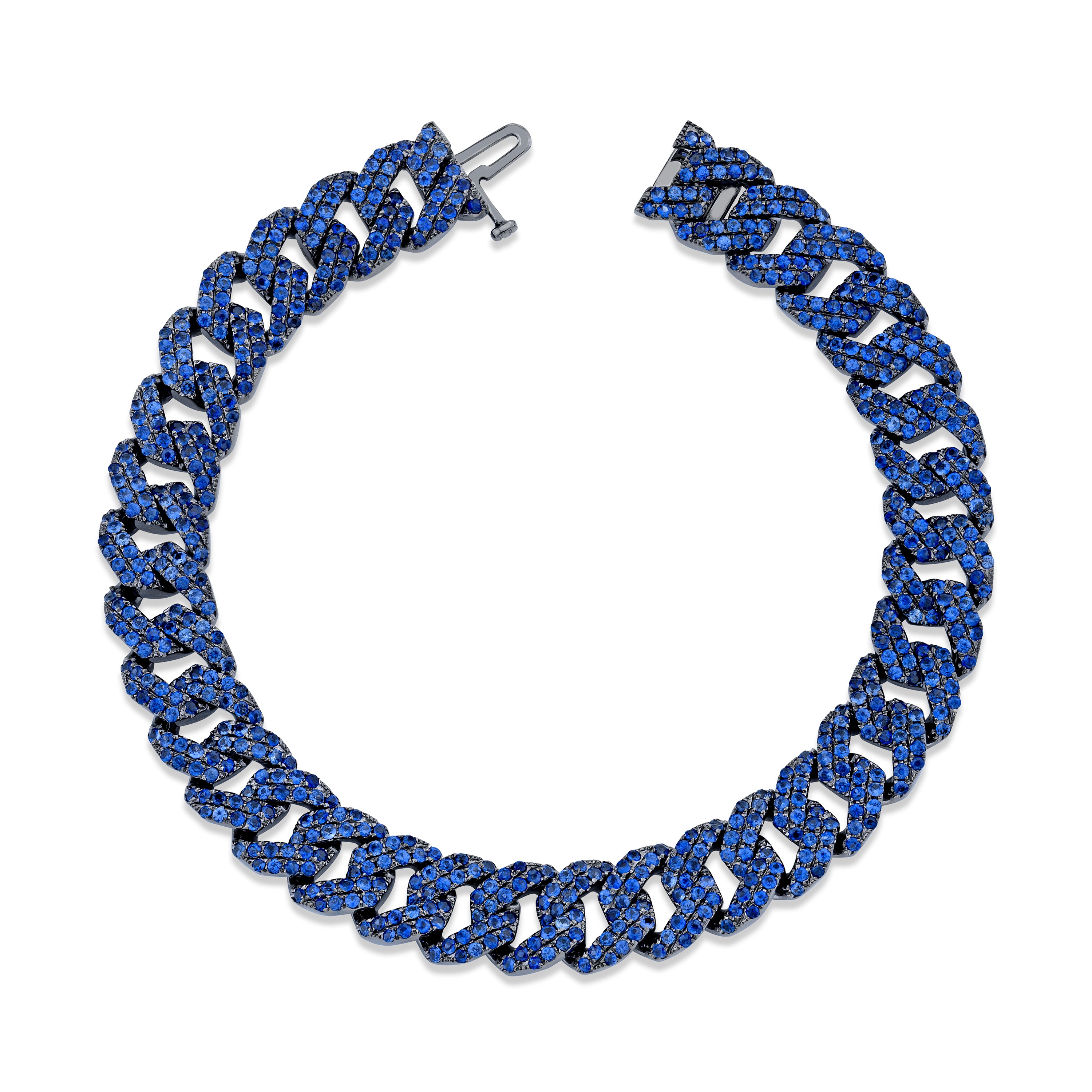 MEN'S BLUE SAPPHIRE GEO LINK BRACELET