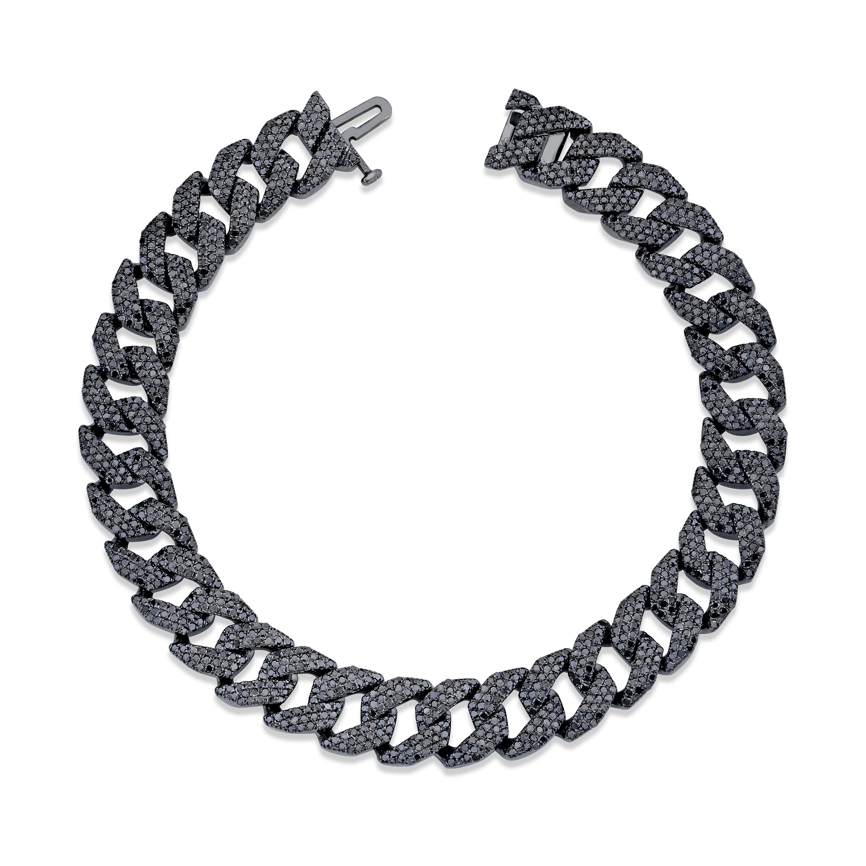 MEN'S BLACK DIAMOND GEO LINK BRACELET