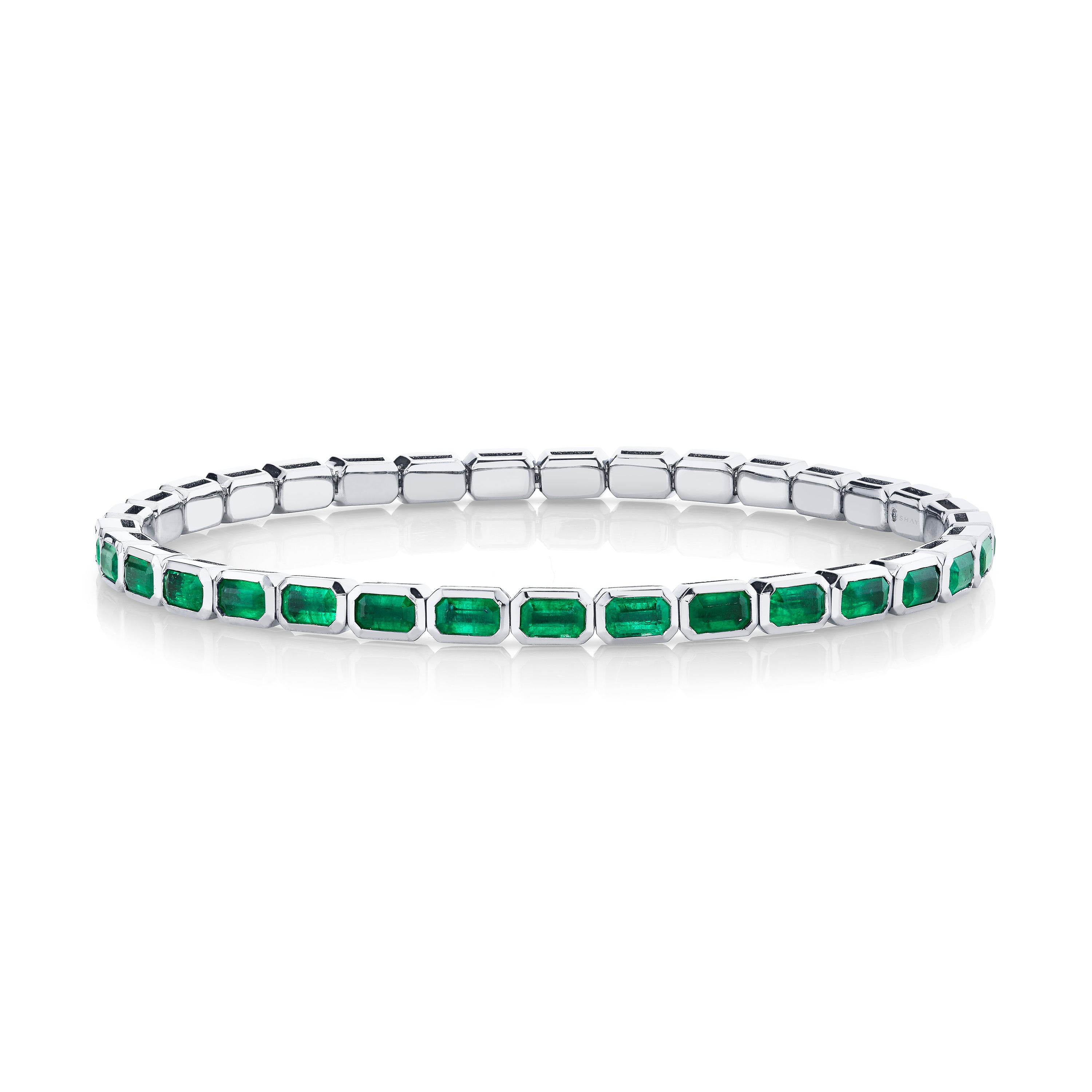 MEN'S EMERALD BEZEL STRETCH BRACELET