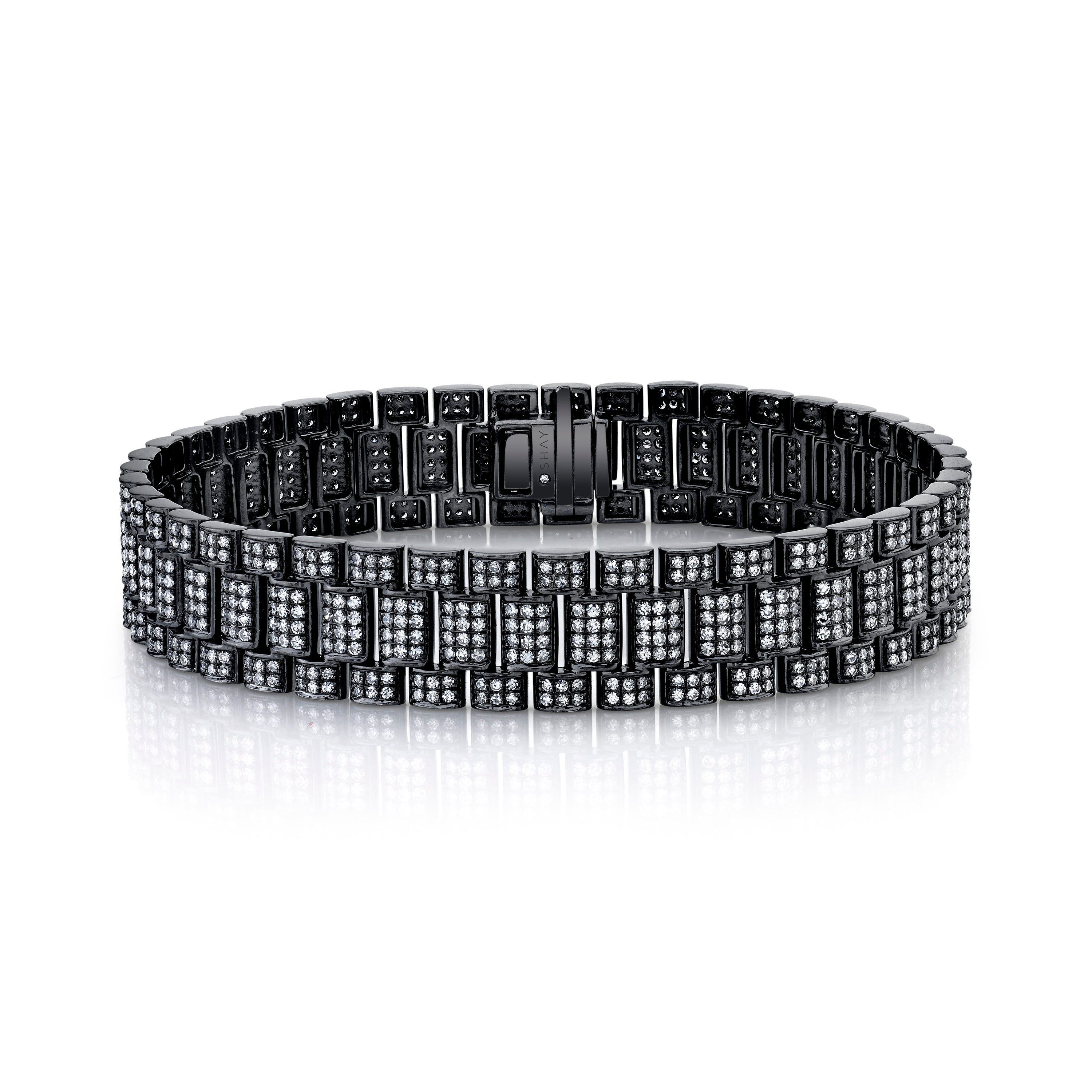 MEN'S DIAMOND PAVE RAIL LINK BRACELET