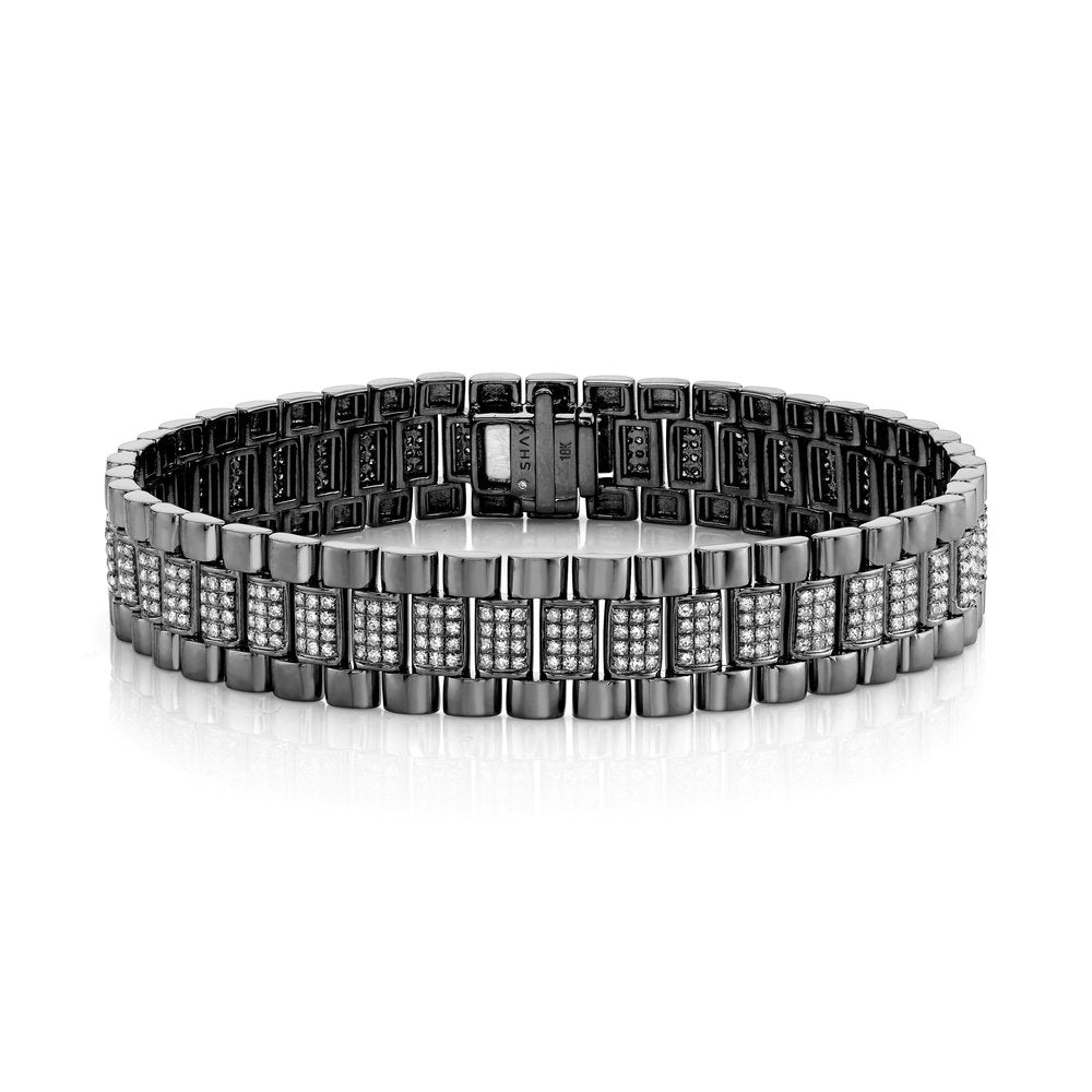 5 Row Mens 925 Sterling Silver Solid Tennis Bracelet | AJWatches