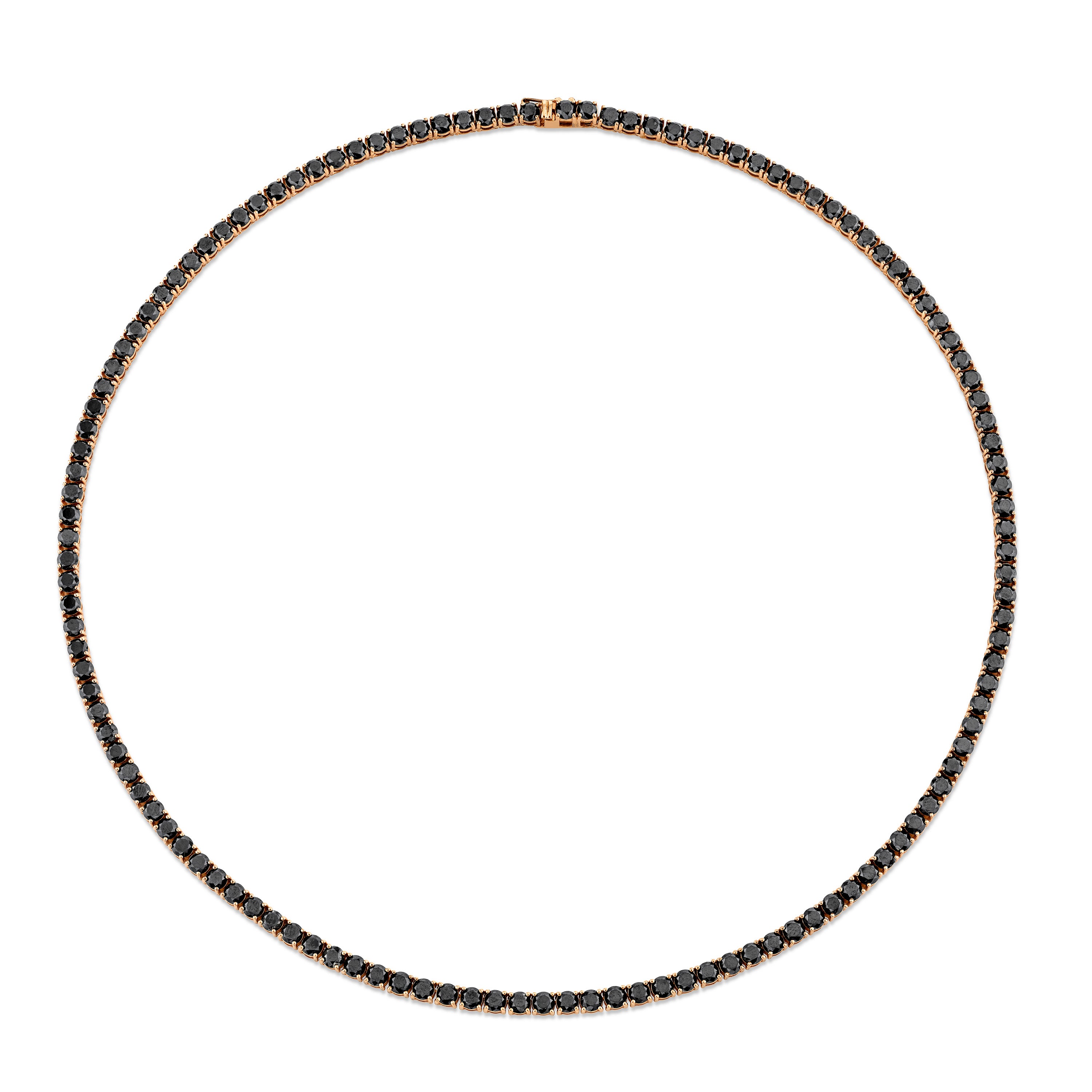 MEN'S BLACK DIAMOND TENNIS NECKLACE, 22IN