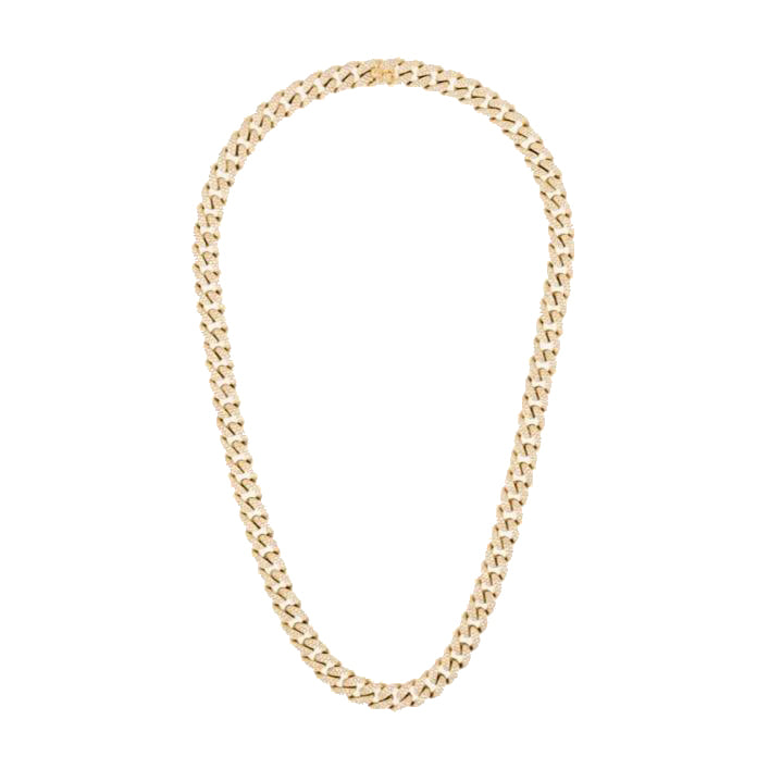 MEN'S DIAMOND PAVE FLAT LINK NECKLACE