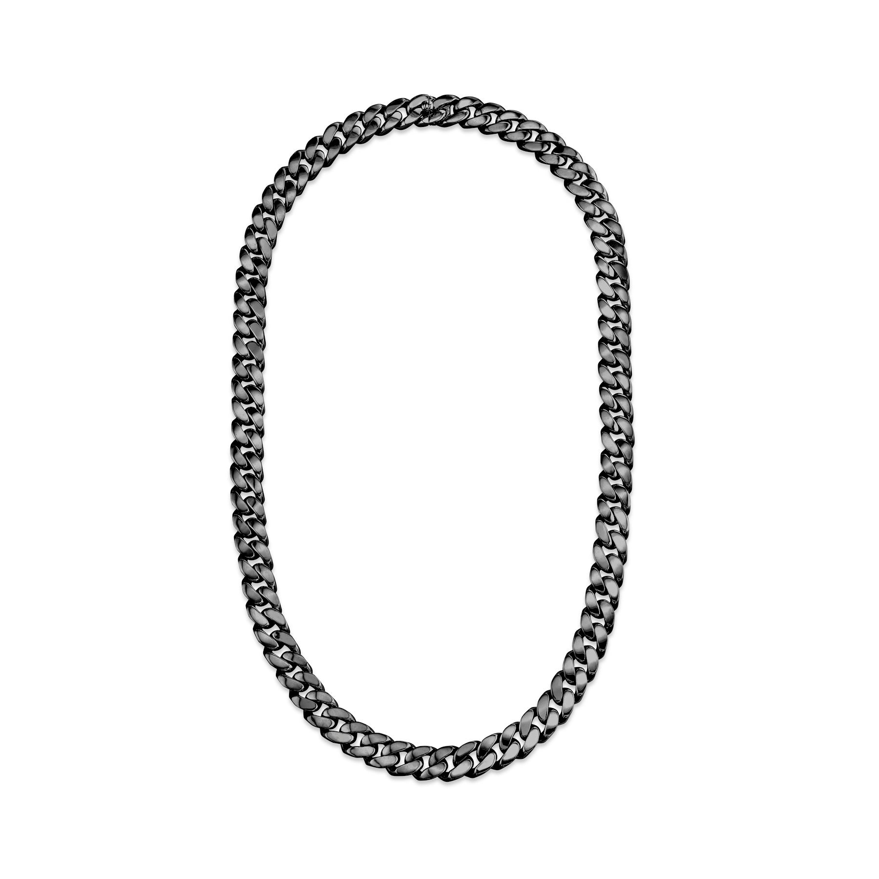 MEN'S SOLID GOLD FLAT LINK NECKLACE