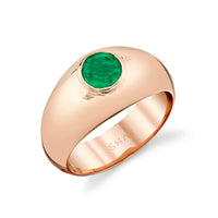 SOLID GOLD EMERALD DOME RING