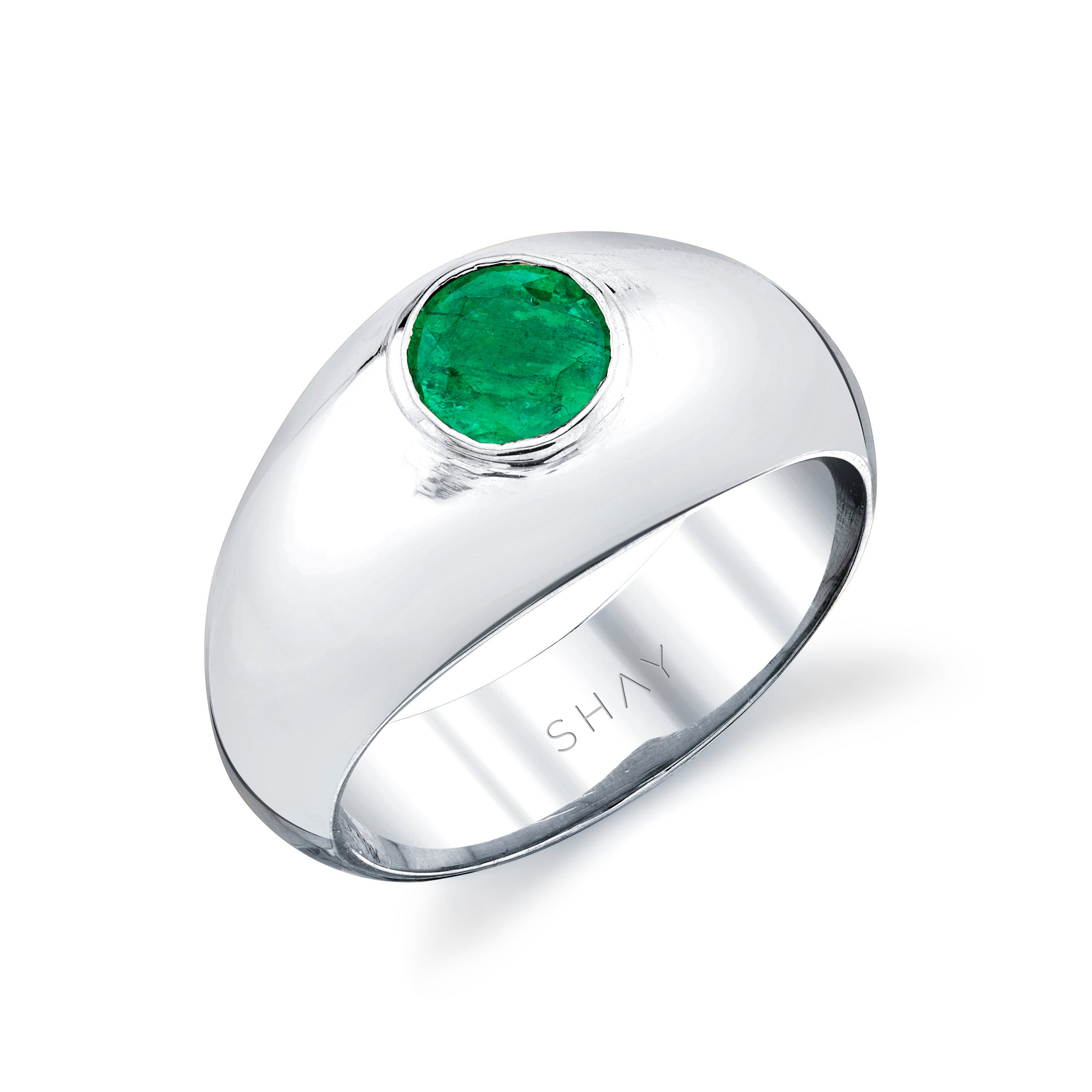 MEN'S EMERALD DOME RING