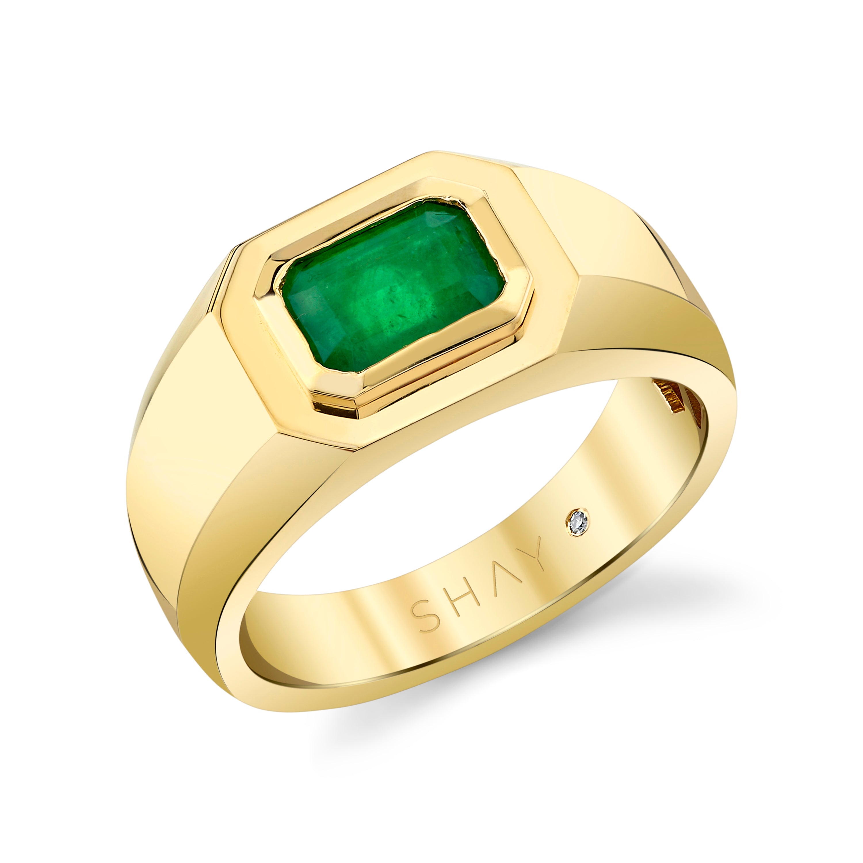 7ct Natural Emerald Ring in 14k Solid Gold / Wedding Emerald Ring For Men's  | eBay
