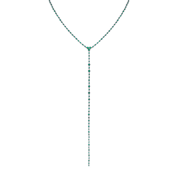 READY TO SHIP EMERALD INFINITY Y NECKLACE