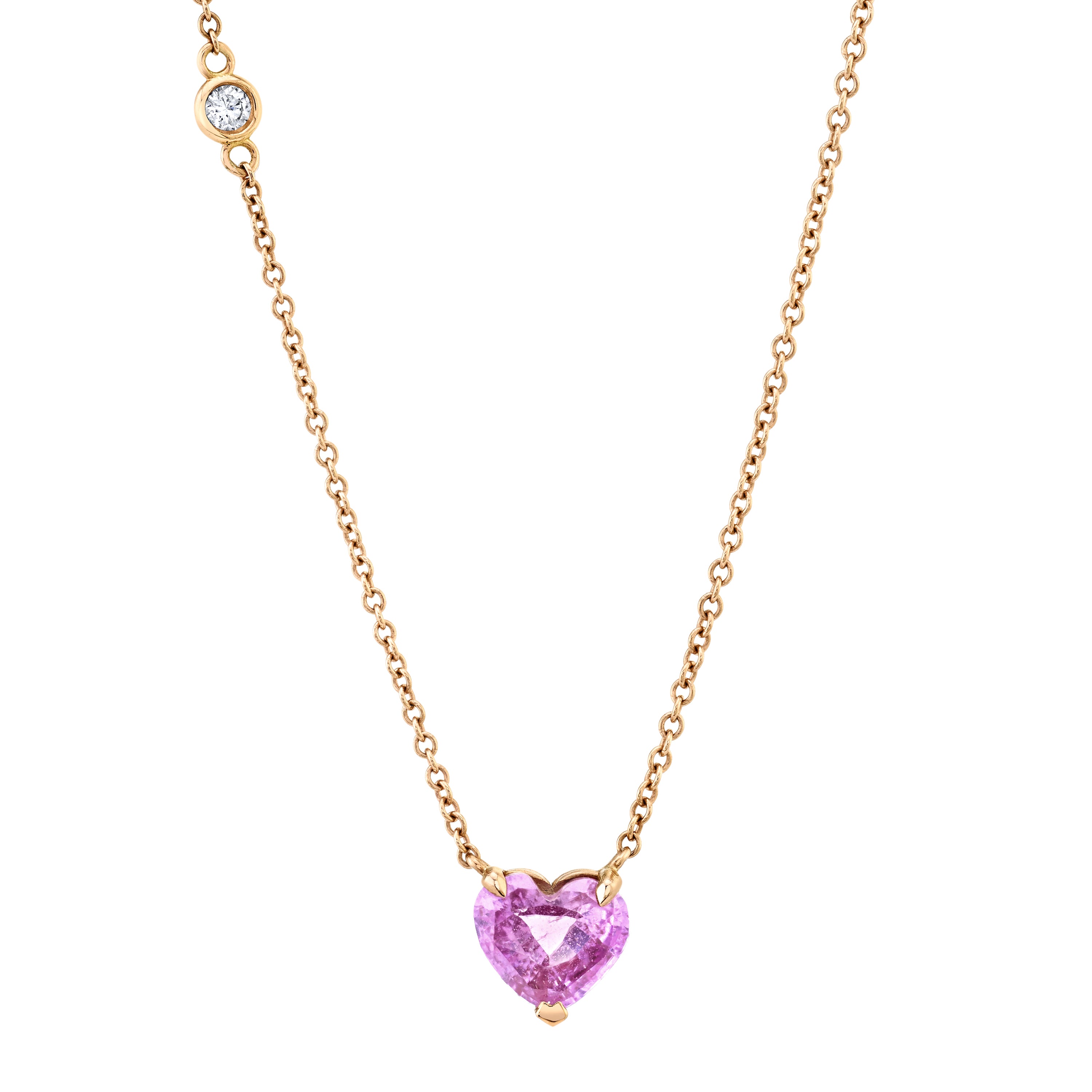 Pink Sapphire Heart Necklace – DIAMONDS + SWEATSHIRTS