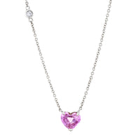 PINK SAPPHIRE SOLITAIRE HEART NECKLACE