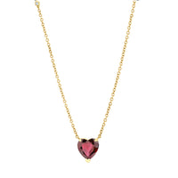 RUBY SOLITAIRE HEART NECKLACE