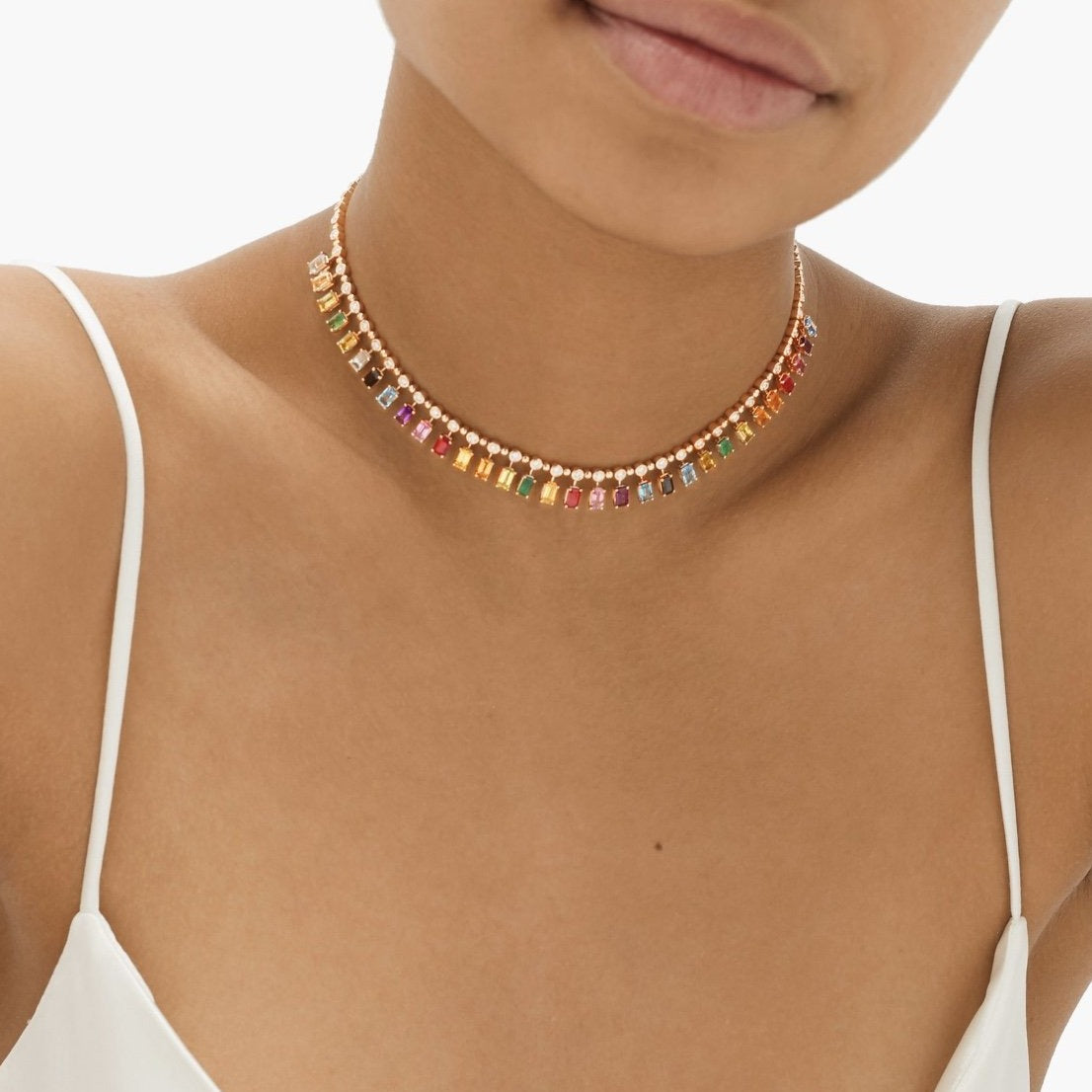 RAINBOW DOT-DASH CHOKER