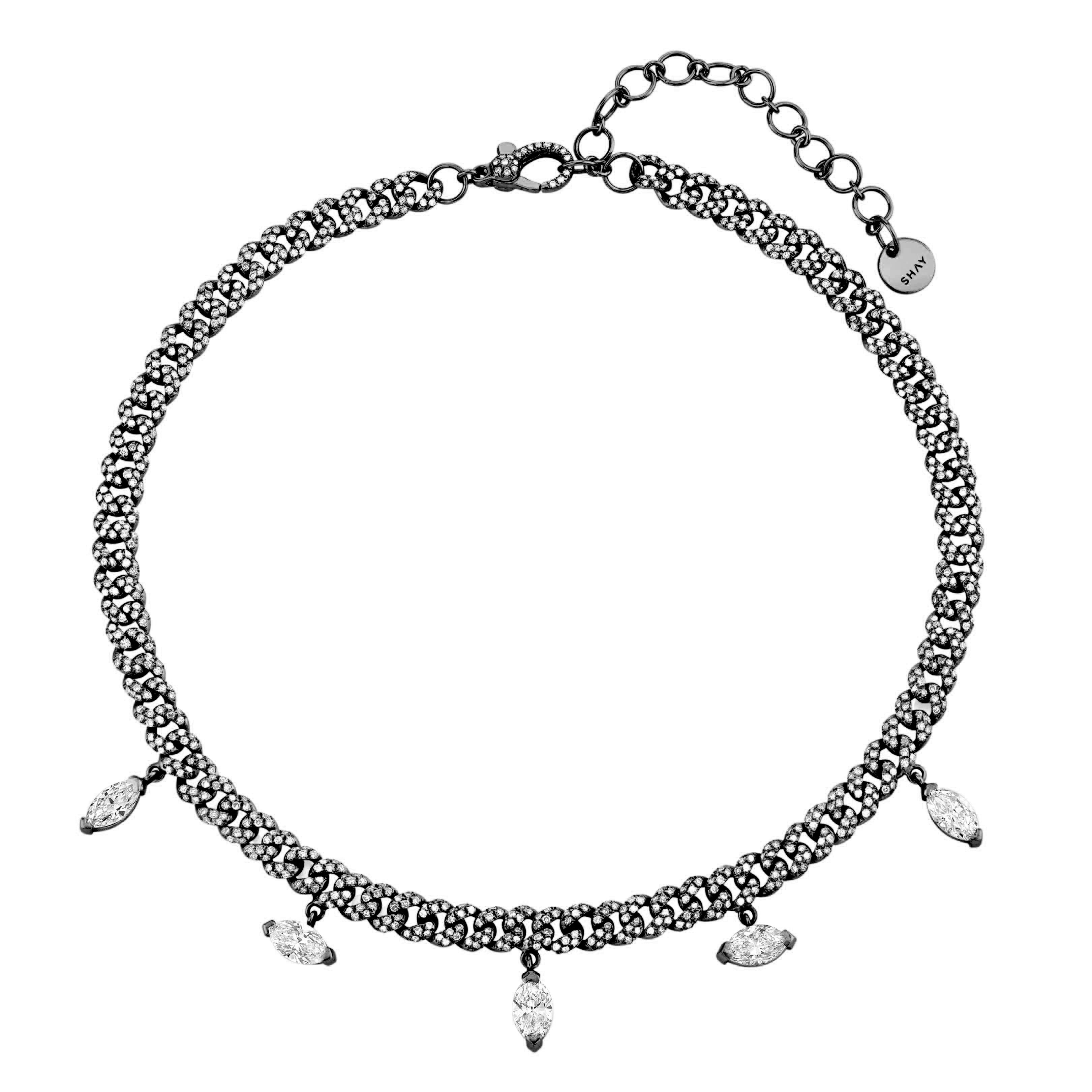DIAMOND MARQUISE DROP NECKLACE