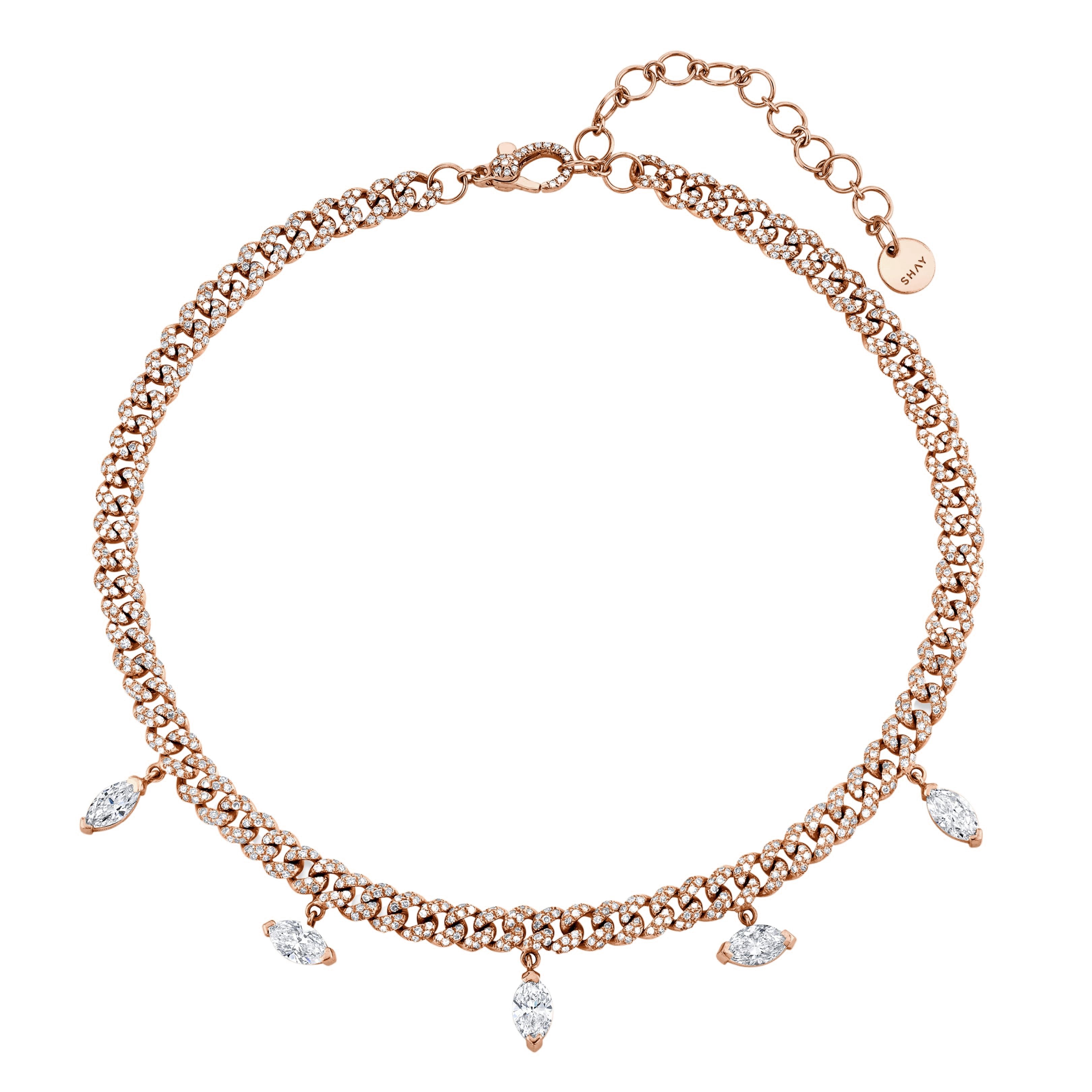 DIAMOND MARQUISE DROP NECKLACE
