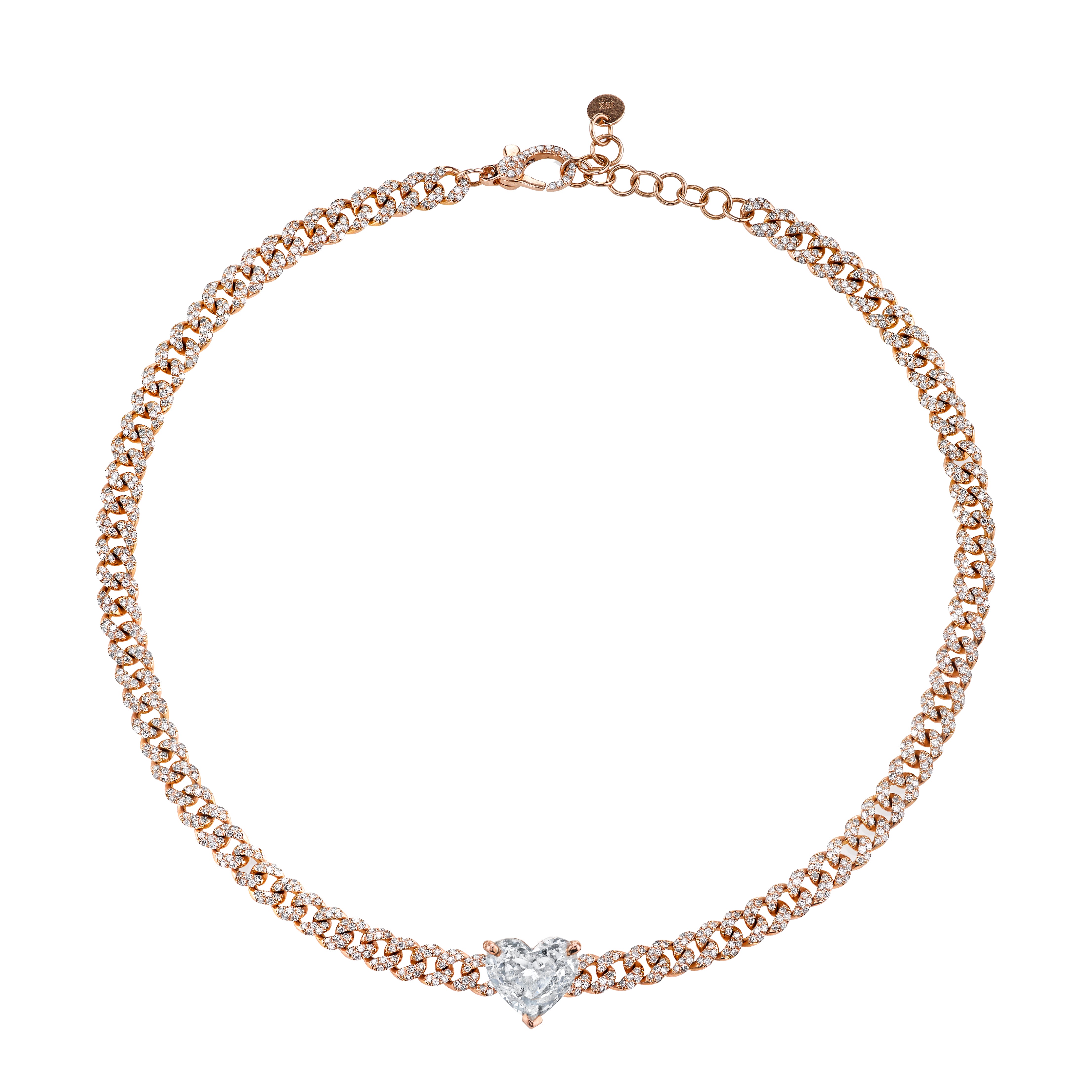 DIAMOND HEART CENTER LINK CHOKER