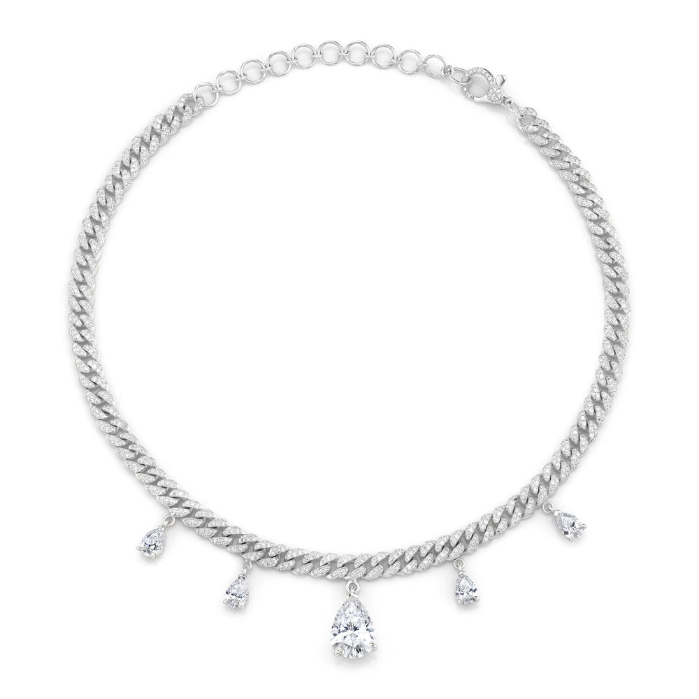 DIAMOND PEAR DROP LINK CHOKER – SHAY JEWELRY