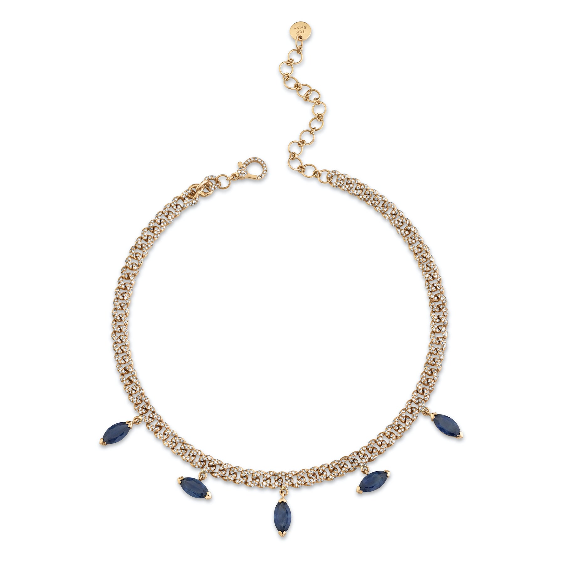 BLUE SAPPHIRE MARQUISE DROP CHOKER
