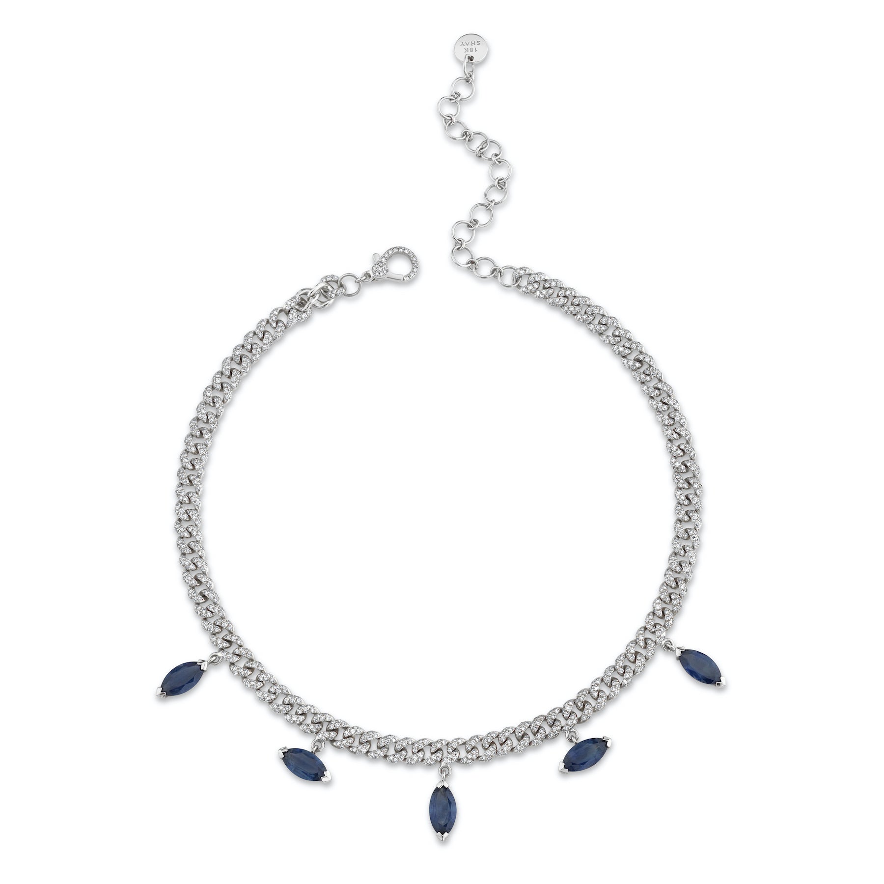 BLUE SAPPHIRE MARQUISE DROP CHOKER