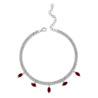 RUBY MARQUISE DROP MINI LINK NECKLACE
