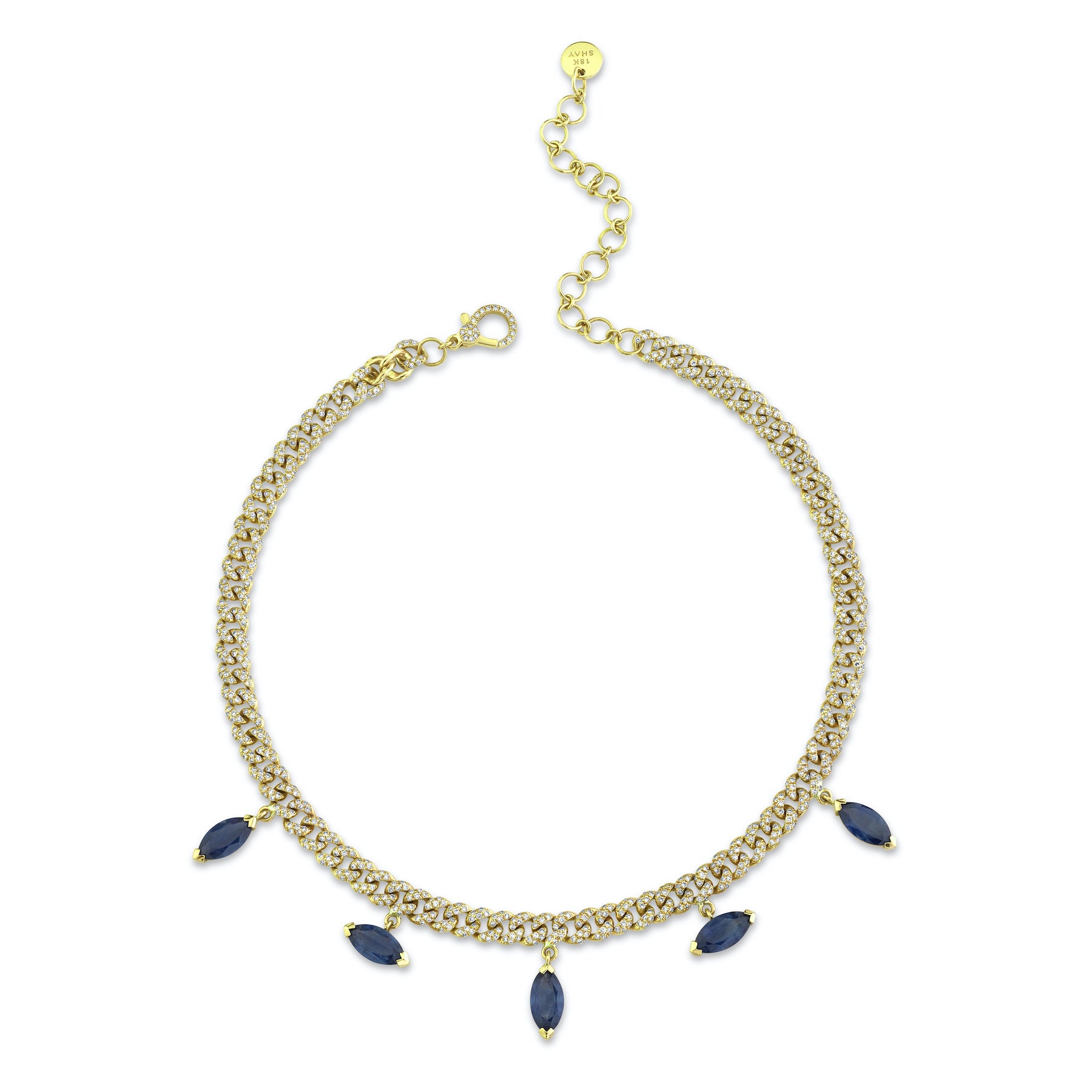 BLUE SAPPHIRE MARQUISE DROP CHOKER
