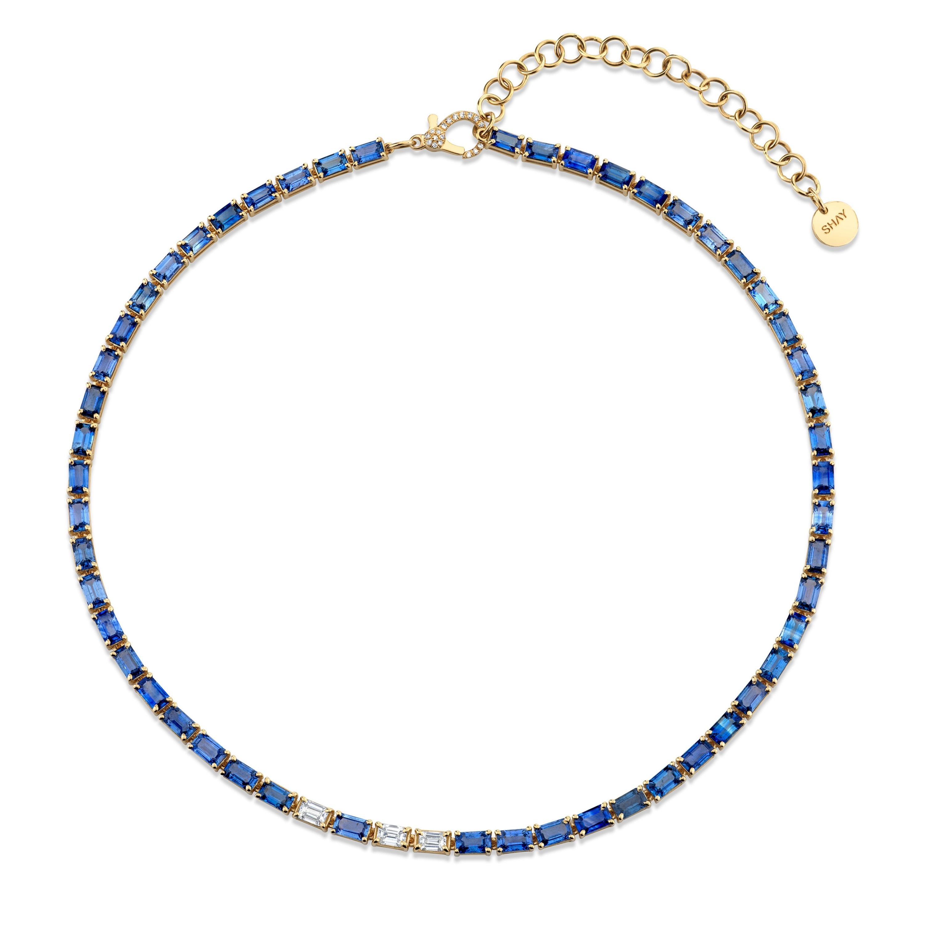 Multi-Color Lab Created Sapphire Tennis Necklace