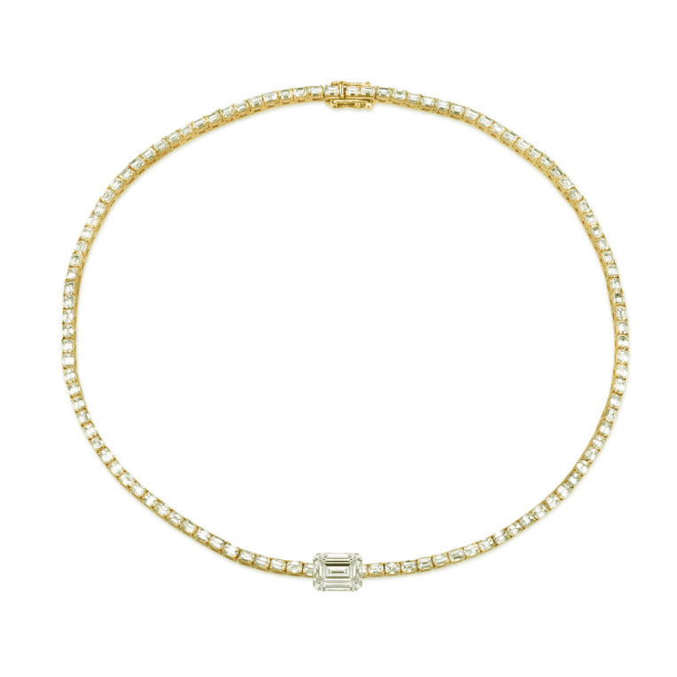 DIAMOND CENTER TENNIS NECKLACE